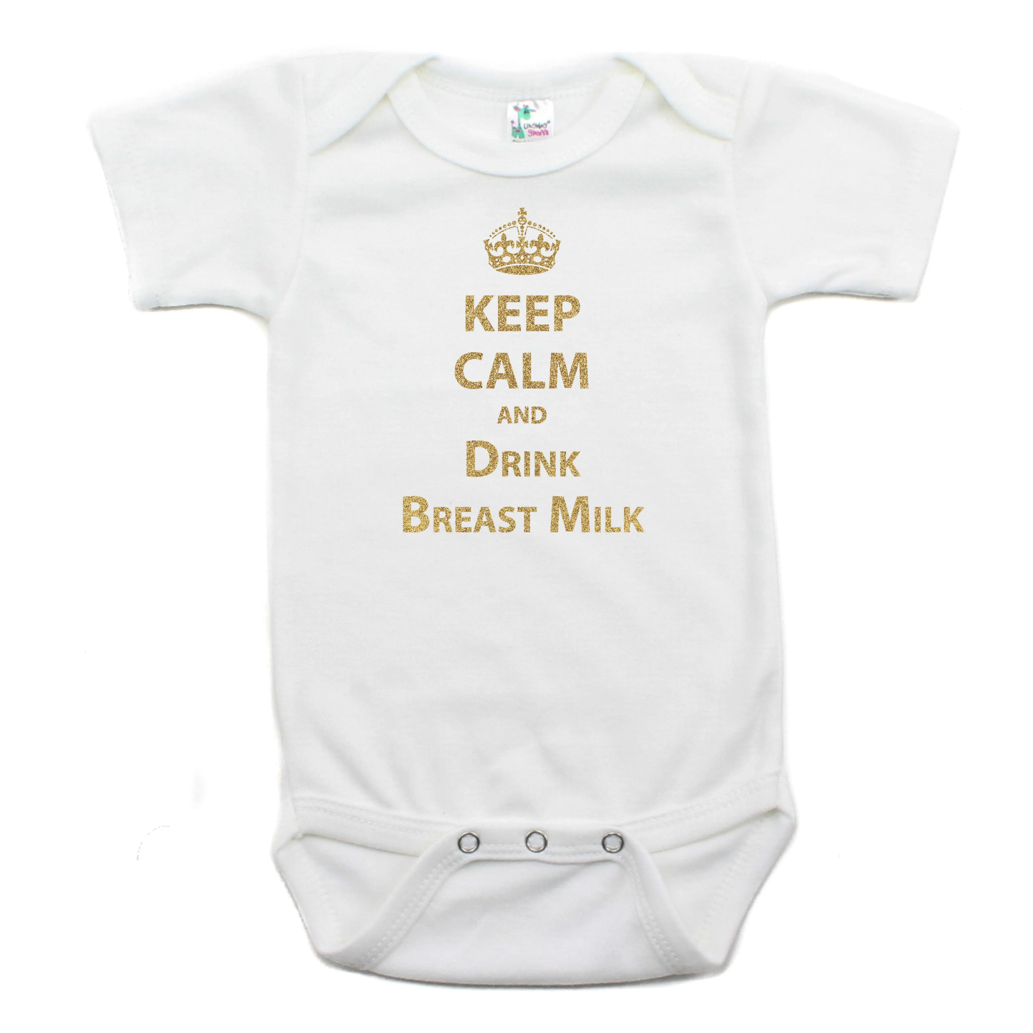 Keep Calm And Drink Breast Milk Short Sleeve Cotton Bodysuit
