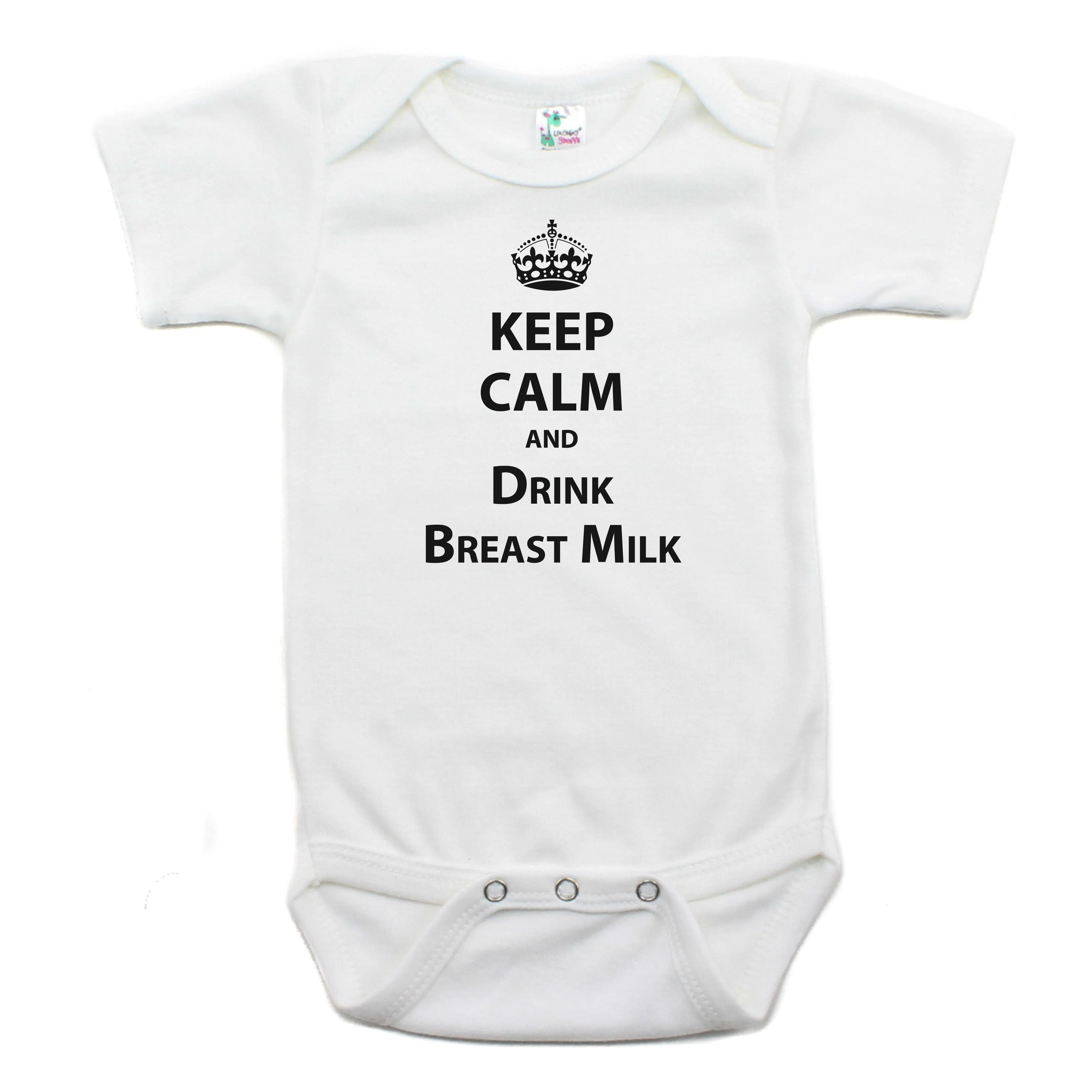 Keep Calm And Drink Breast Milk Short Sleeve Cotton Bodysuit