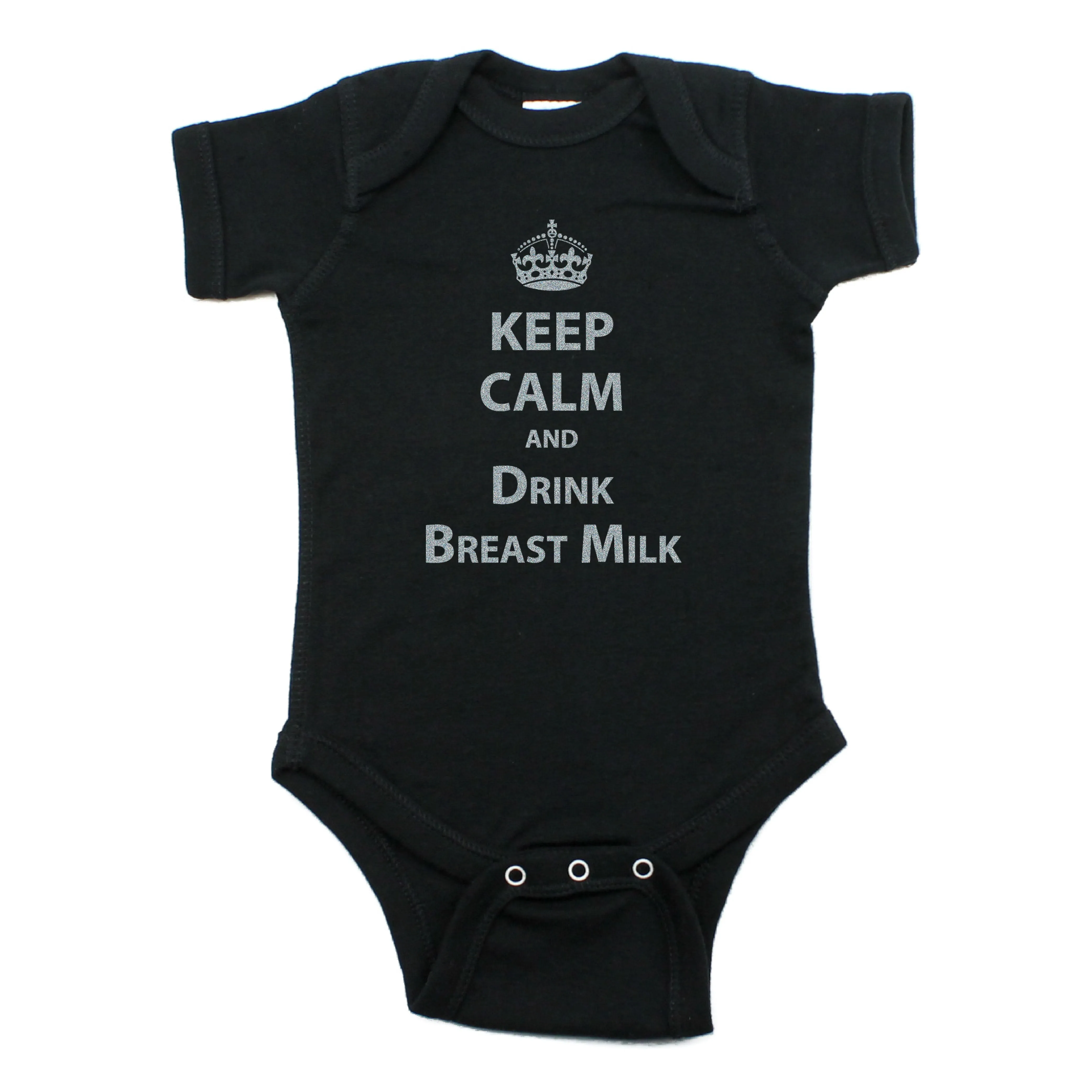 Keep Calm And Drink Breast Milk Short Sleeve Cotton Bodysuit