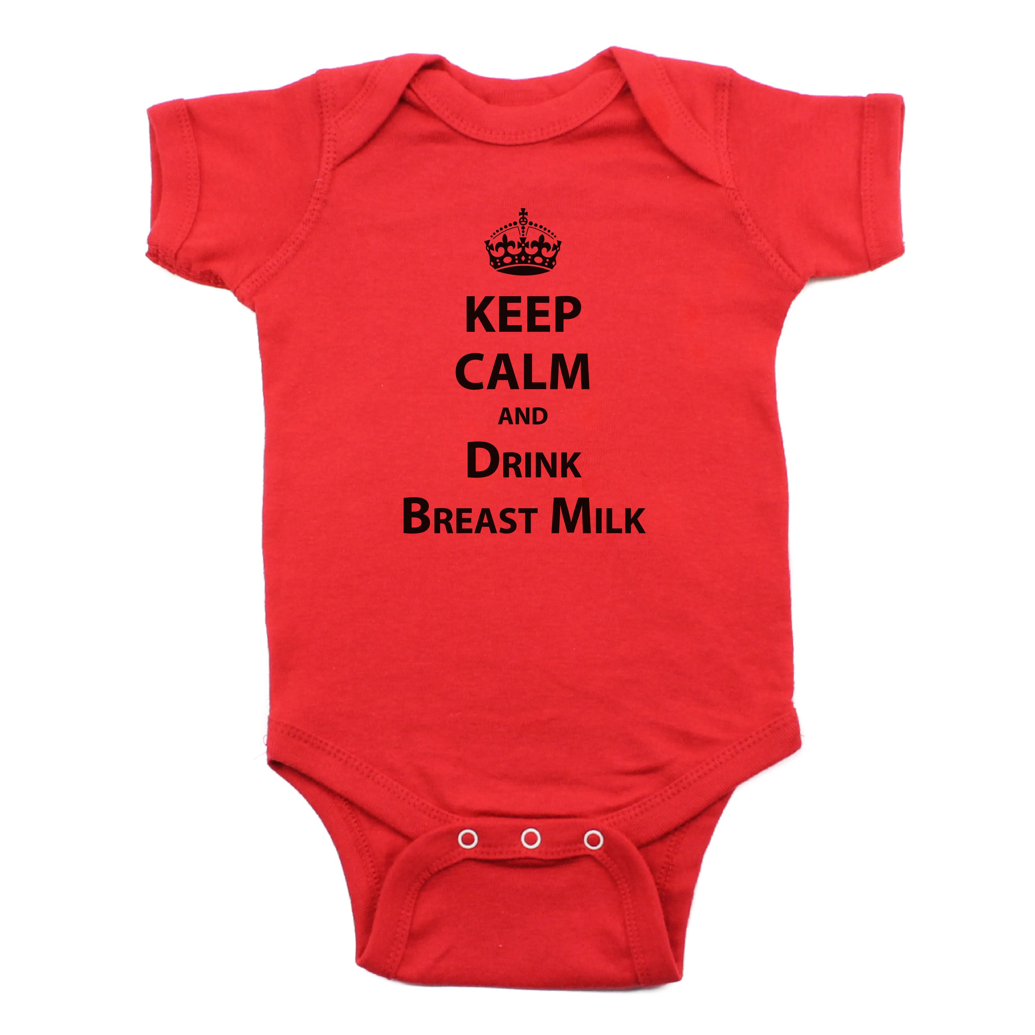 Keep Calm And Drink Breast Milk Short Sleeve Cotton Bodysuit