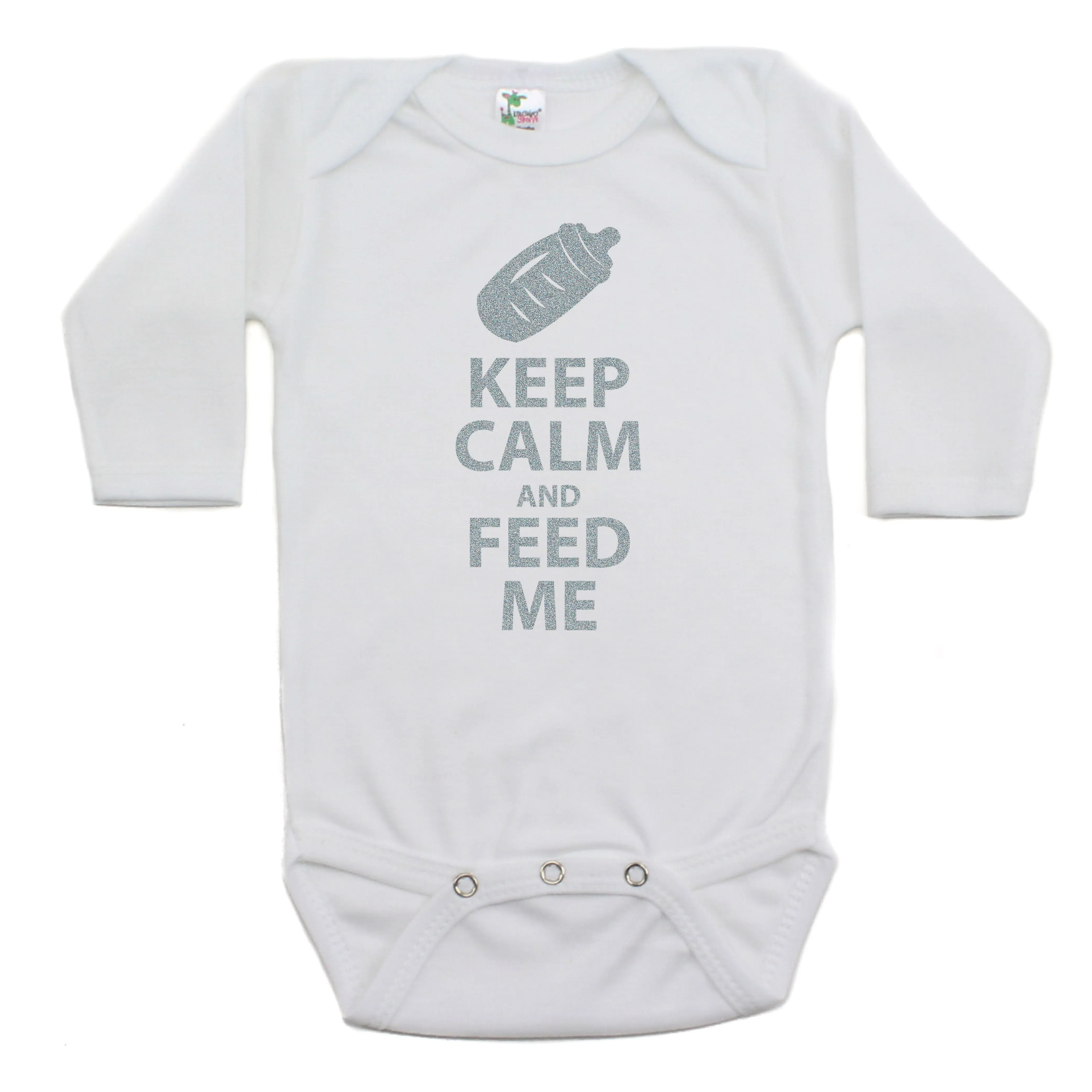 Keep Calm and Feed Me Long Sleeve Bodysuit