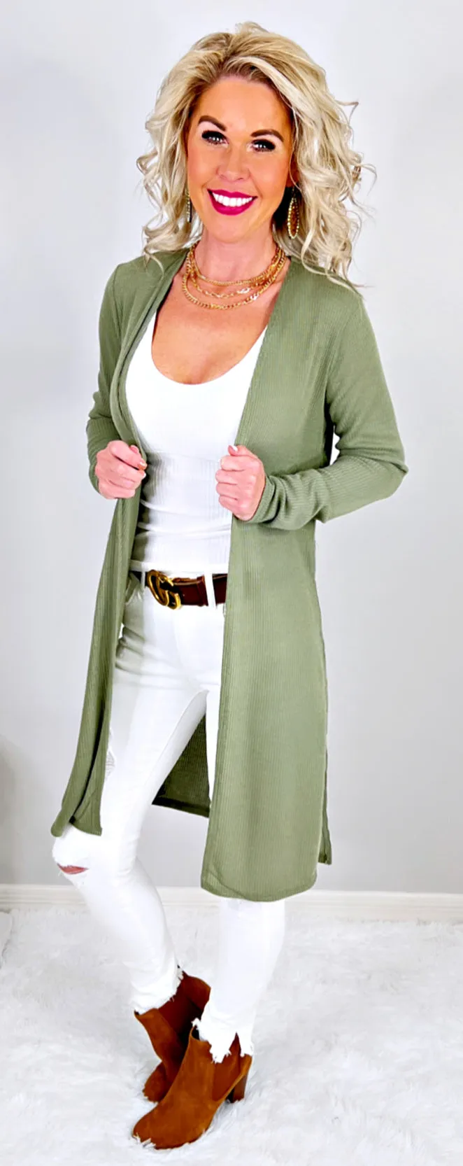 Keep Your Secrets Cardigan - Sage