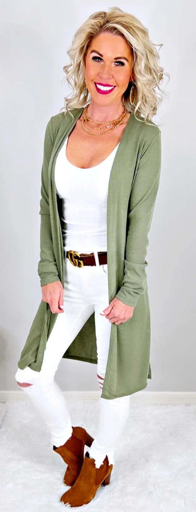 Keep Your Secrets Cardigan - Sage