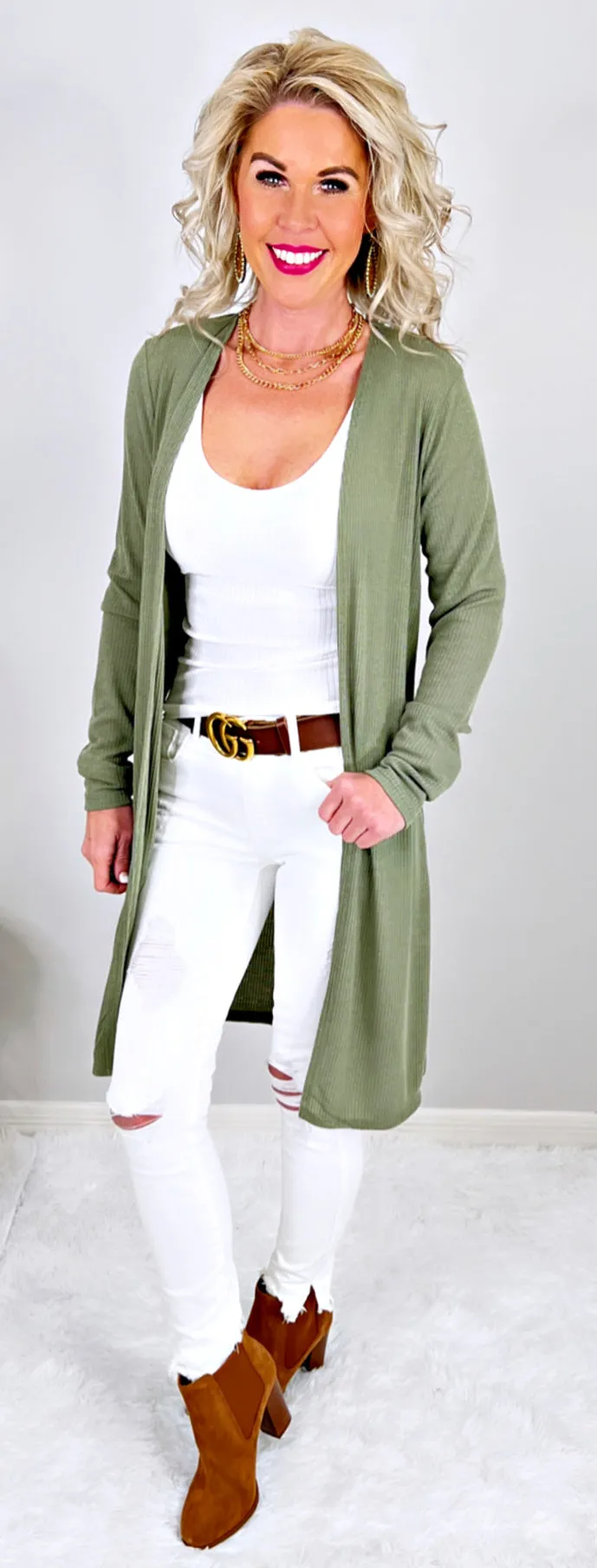 Keep Your Secrets Cardigan - Sage