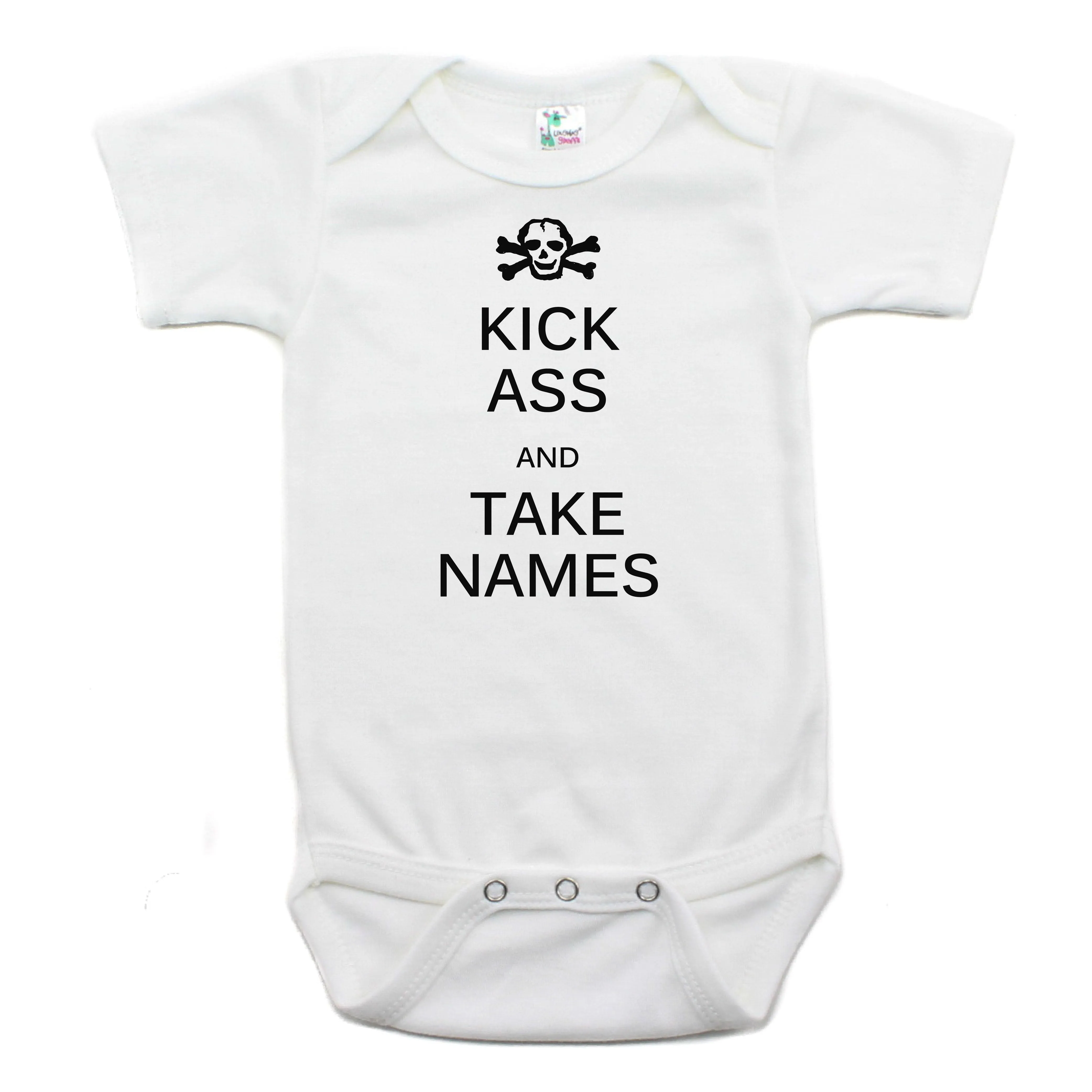 Kick Ass And Take Names Short Sleeve Bodysuit
