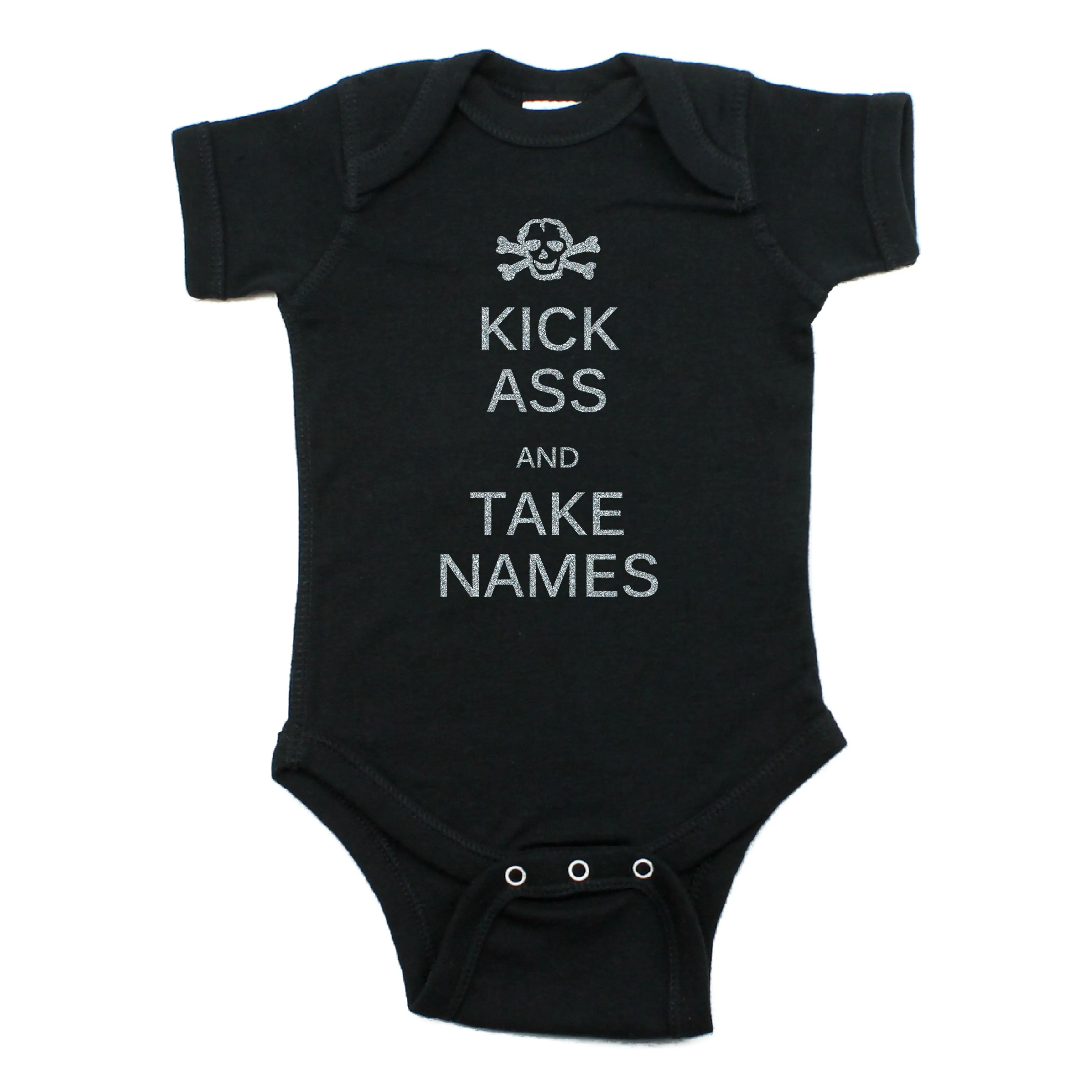Kick Ass And Take Names Short Sleeve Bodysuit