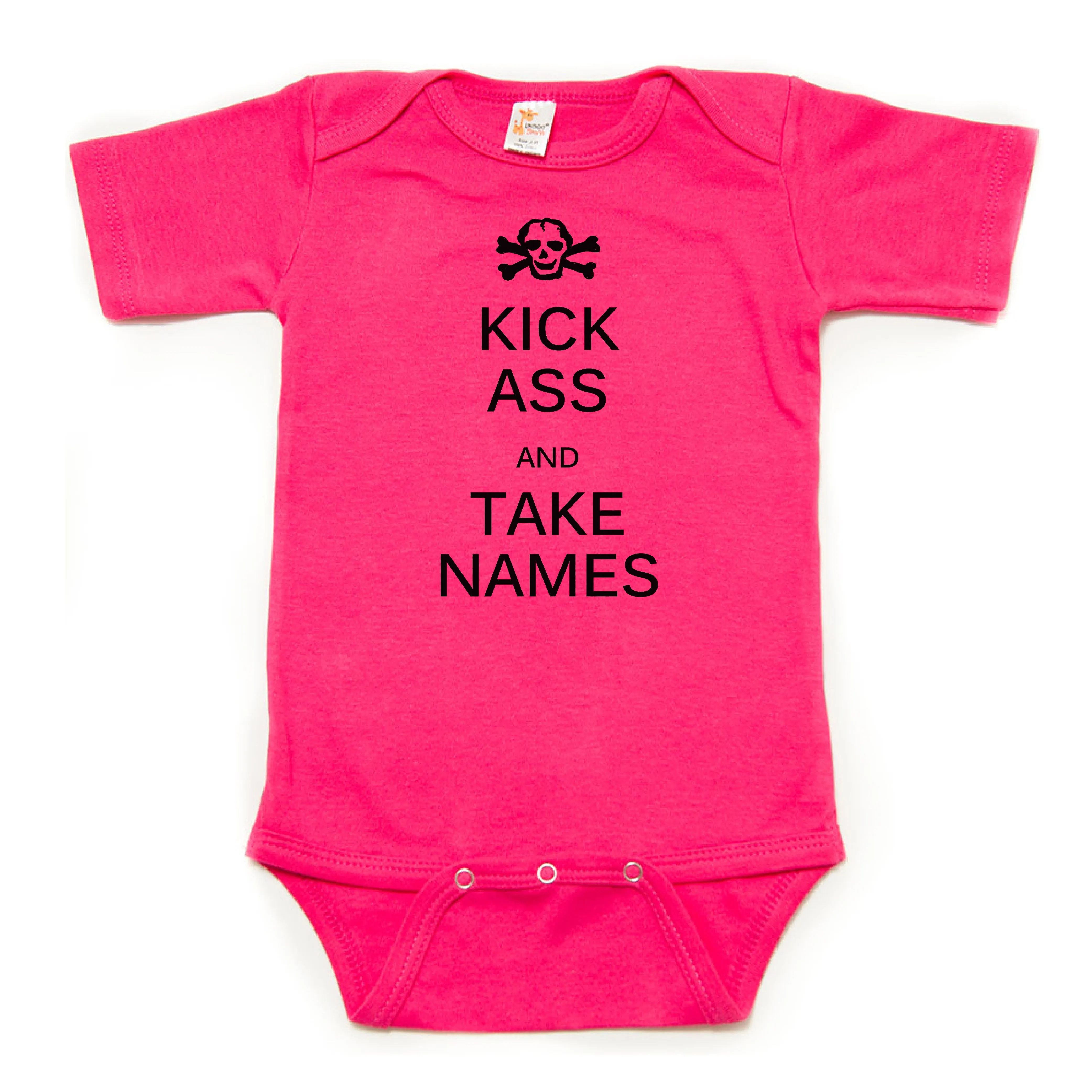 Kick Ass And Take Names Short Sleeve Bodysuit