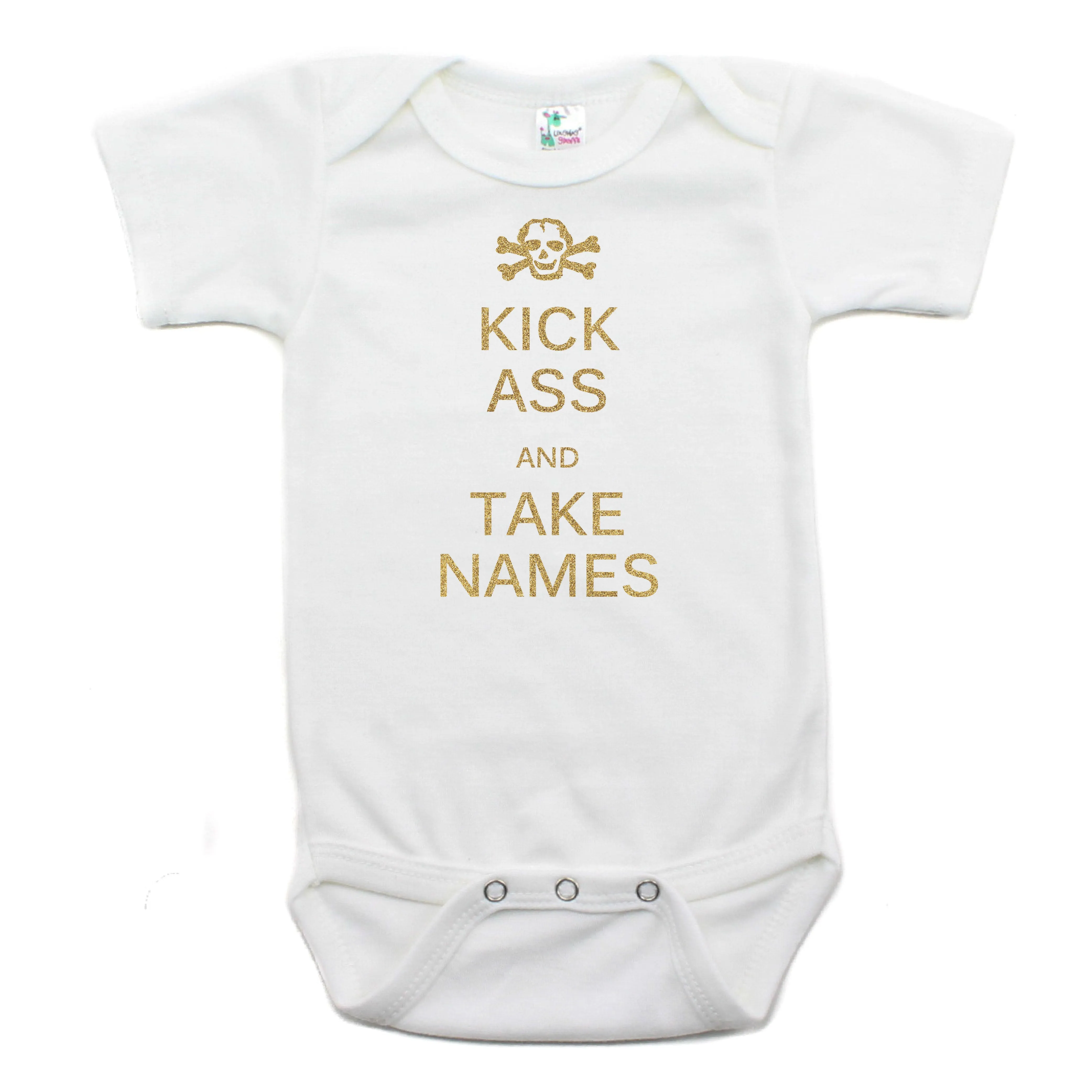 Kick Ass And Take Names Short Sleeve Bodysuit