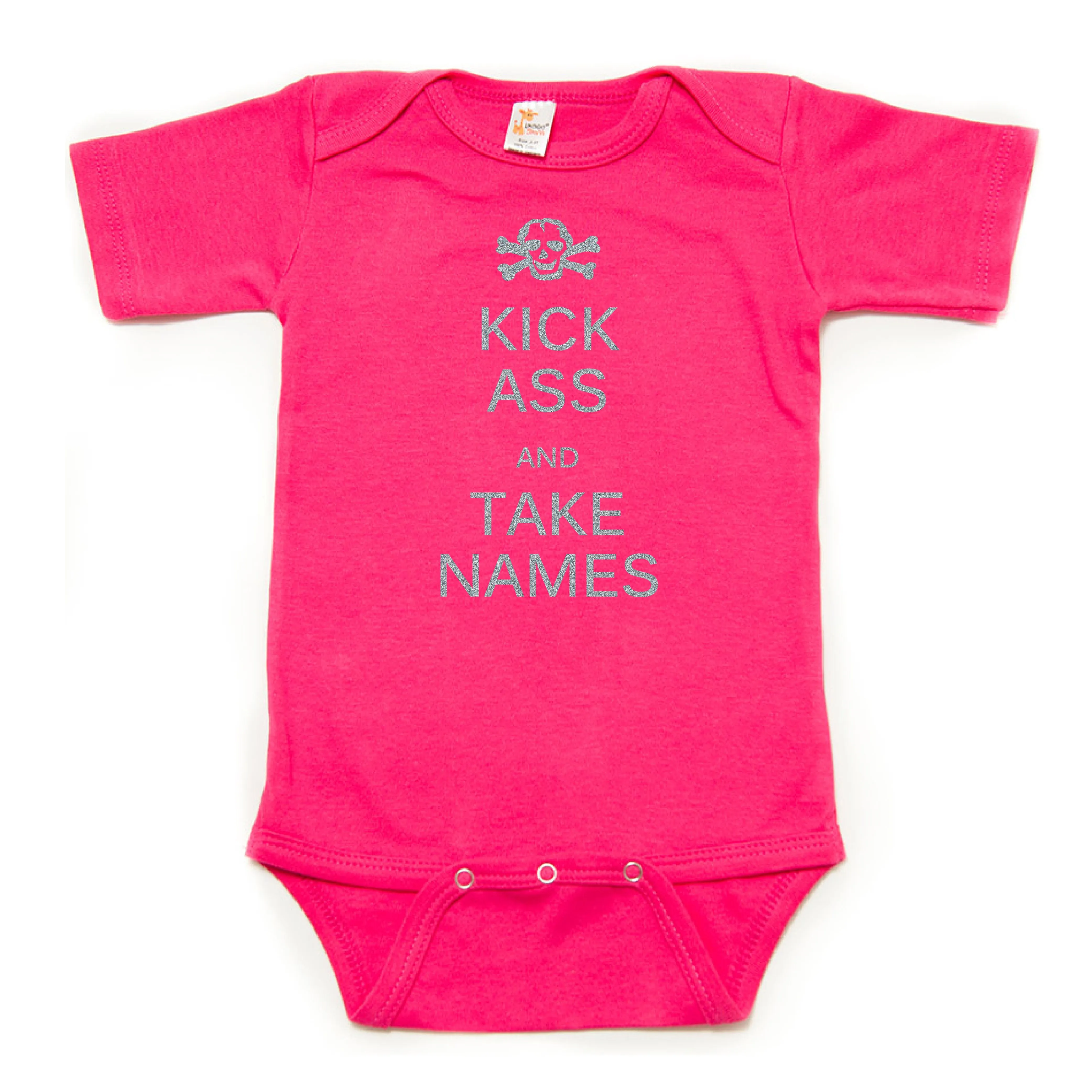 Kick Ass And Take Names Short Sleeve Bodysuit
