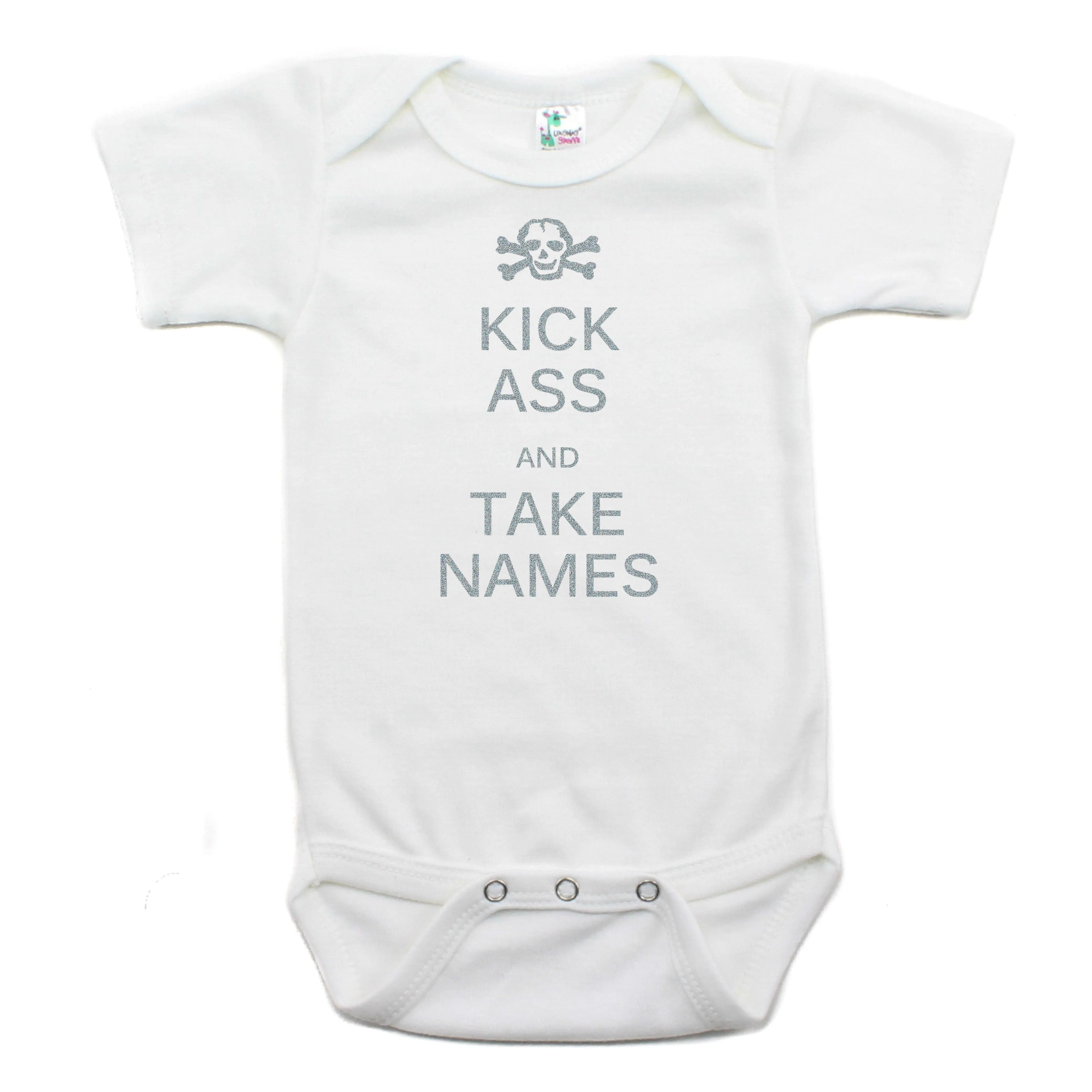 Kick Ass And Take Names Short Sleeve Bodysuit