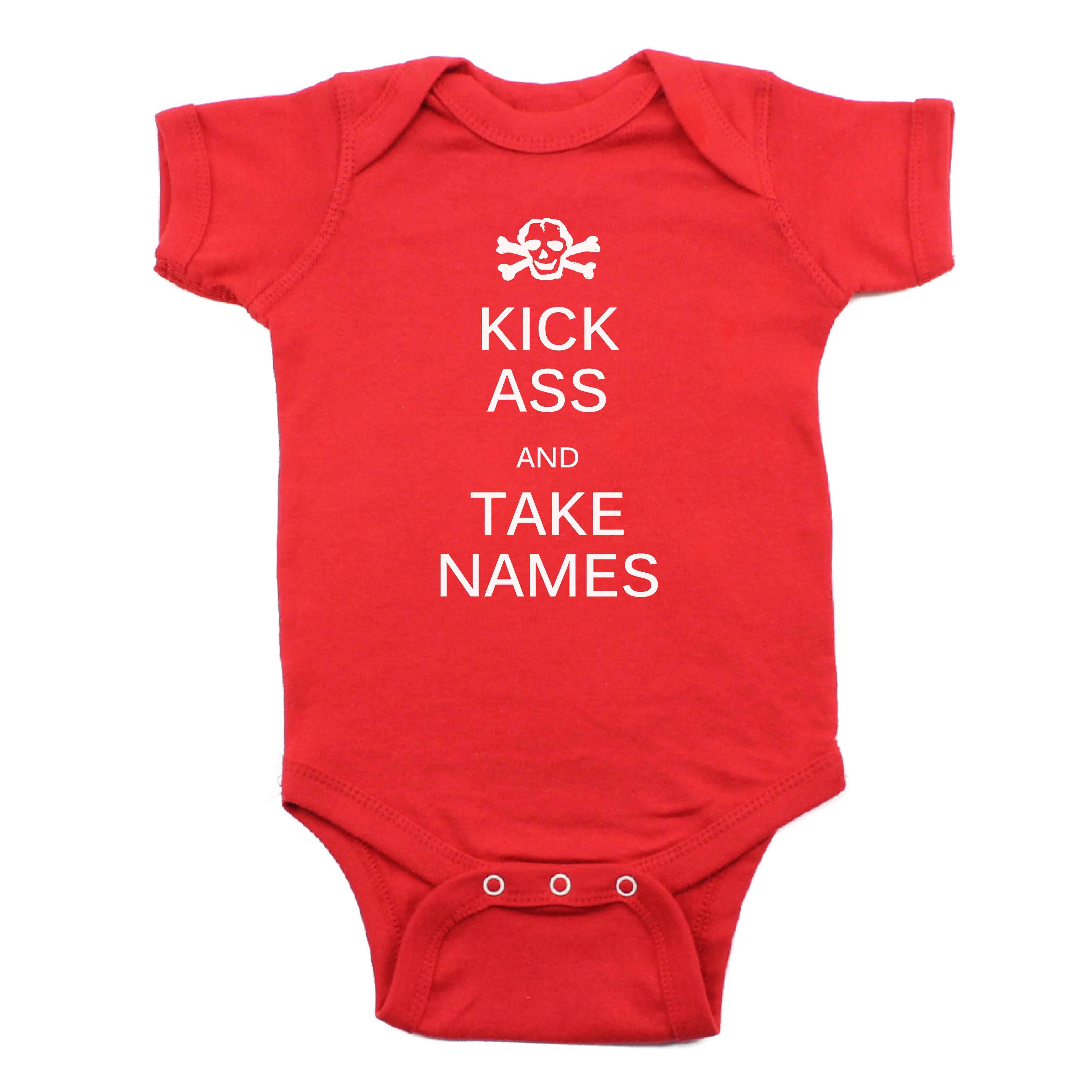 Kick Ass And Take Names Short Sleeve Bodysuit