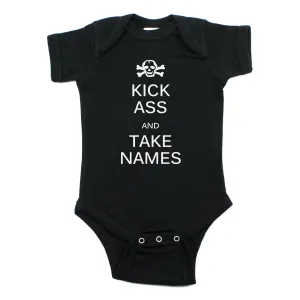 Kick Ass And Take Names Short Sleeve Bodysuit