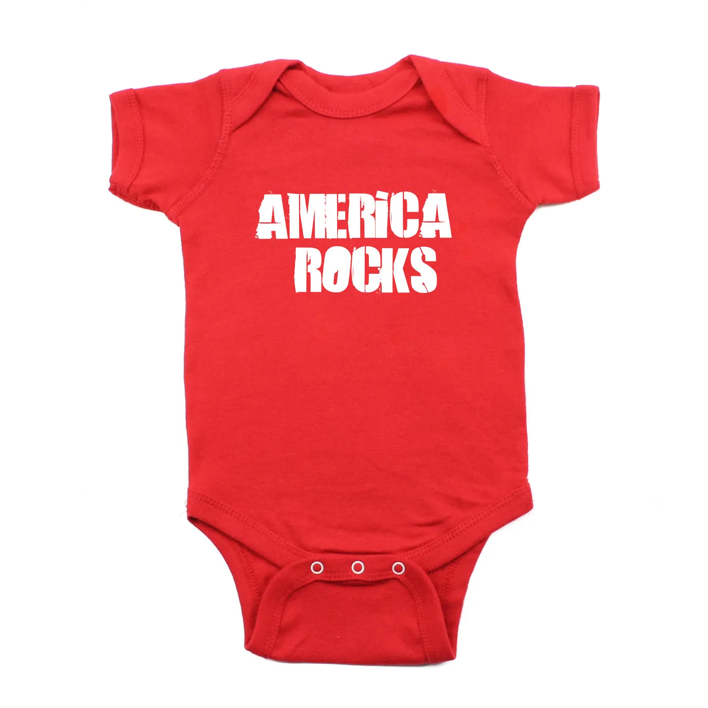 Labor Day White America Rocks Short Sleeve Baby Infant Bodysuit