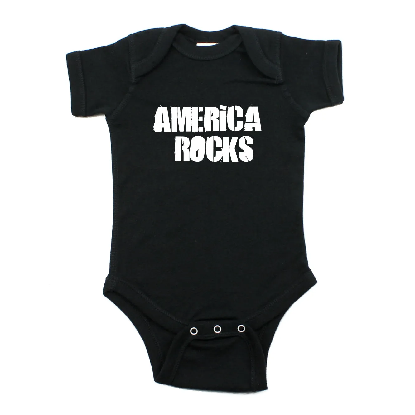 Labor Day White America Rocks Short Sleeve Baby Infant Bodysuit
