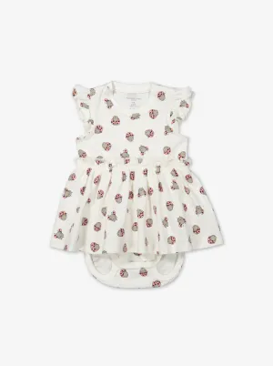 Ladybird Print Baby Bodysuit Dress