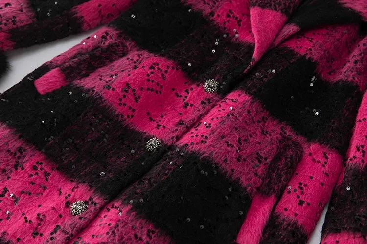 Lapel Striped Overcoat
