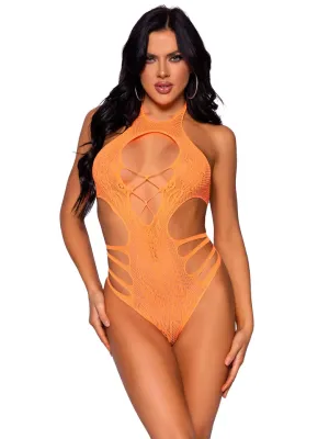 Leg Avenue Lace Cut Out Strappy Bodysuit 89295