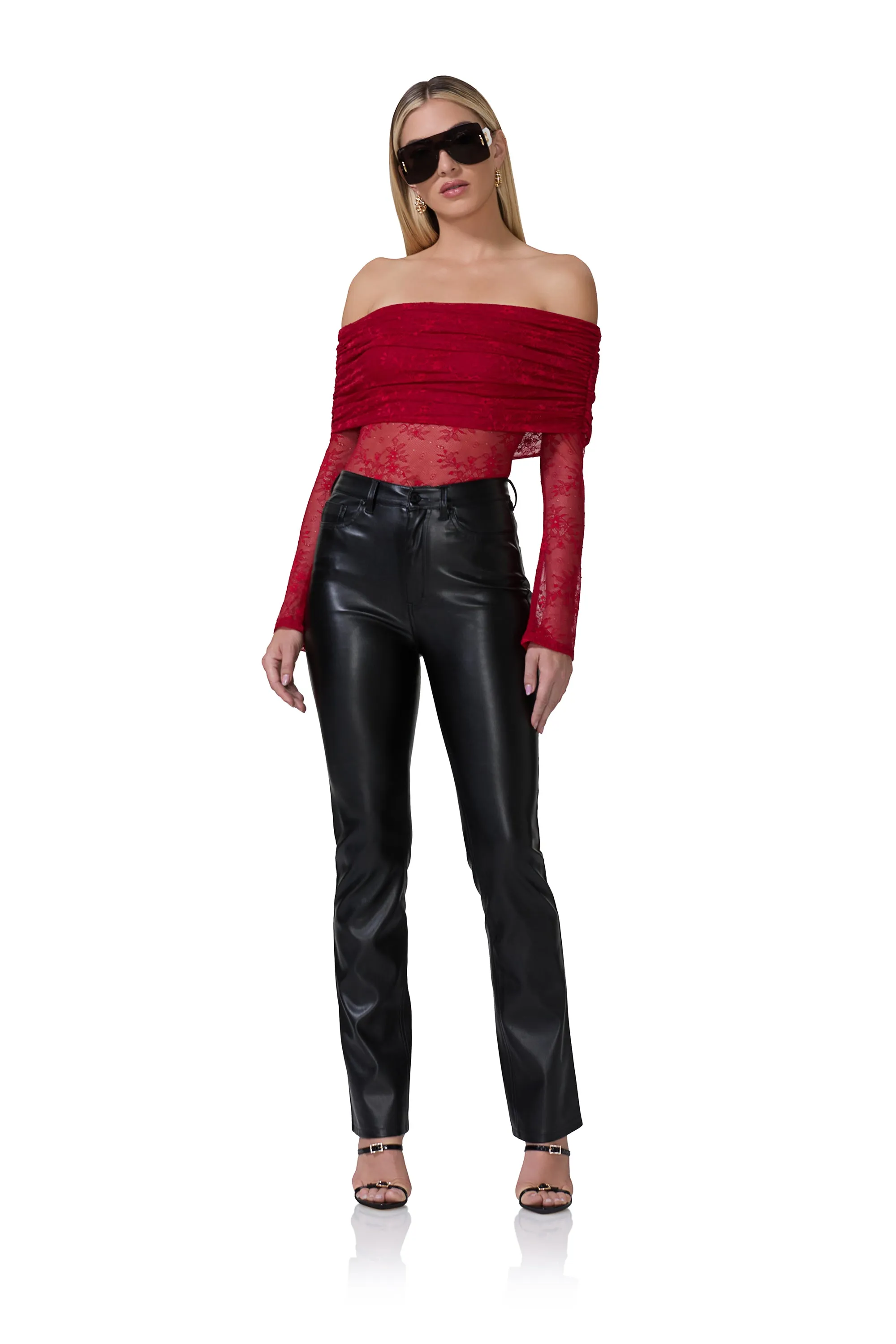 Lennox Lace Bodysuit - Poppy Red
