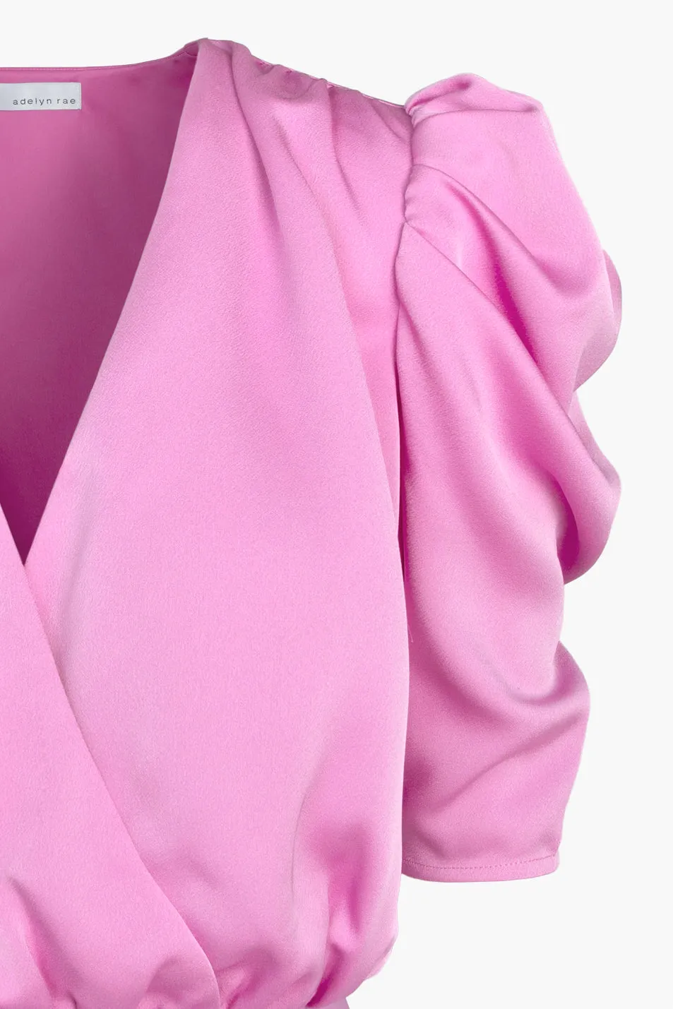 LILA SATEEN PUFF SLEEVE BODYSUIT
