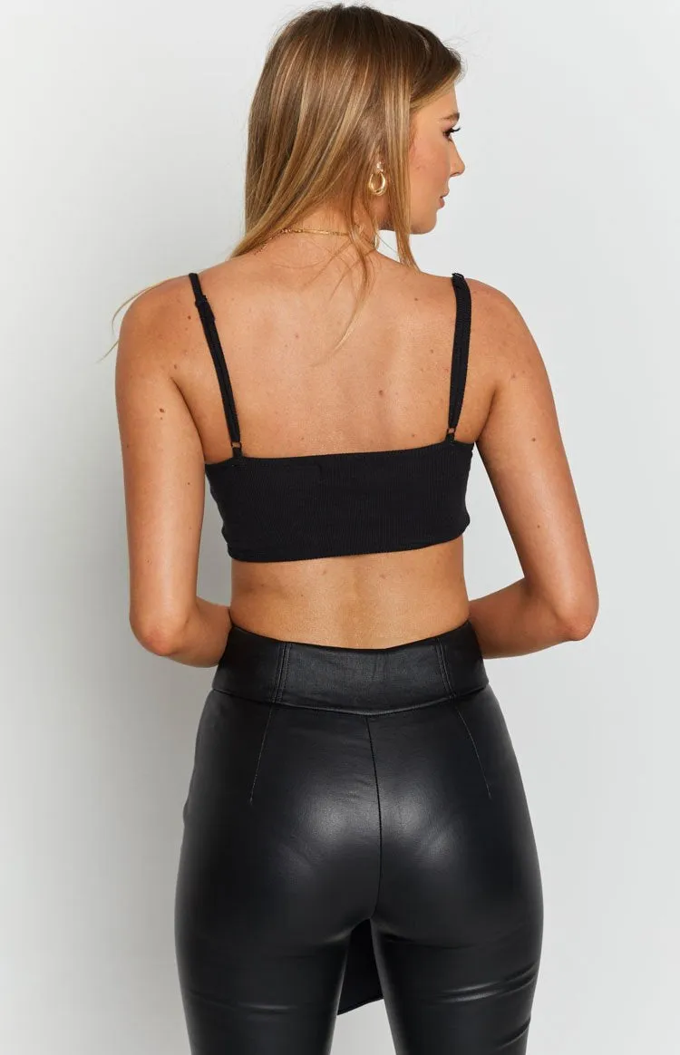 Lille Side Cut Out Knit Bodysuit Black