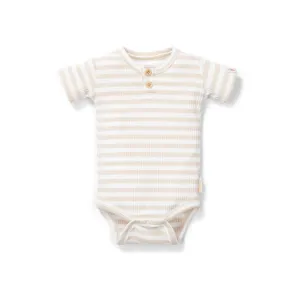 Little Dutch Short Sleeve Bodysuit - Sand - Stripe