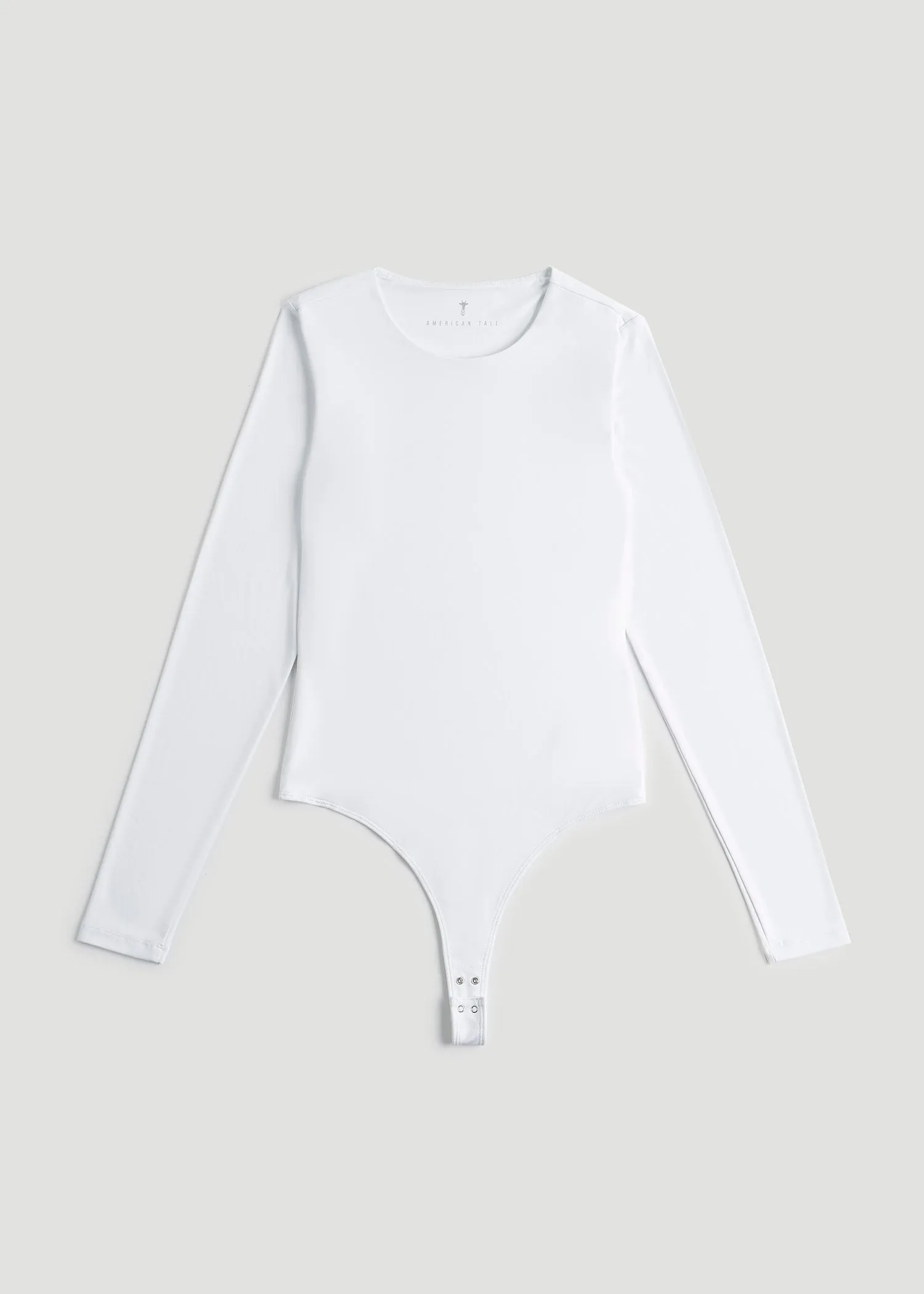 Long Sleeve Bodysuit for Tall Women in Bright White