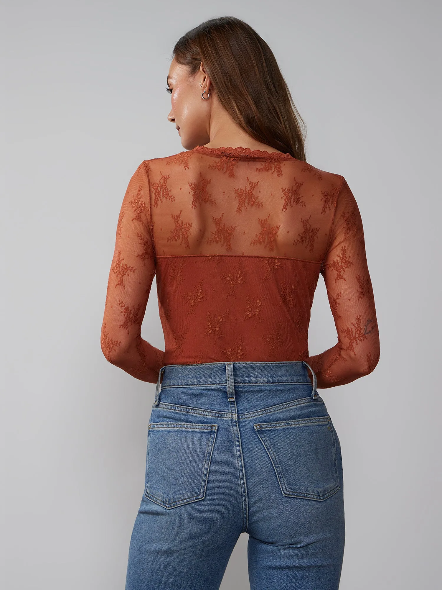 Long Sleeve Lace Accent Bodysuit