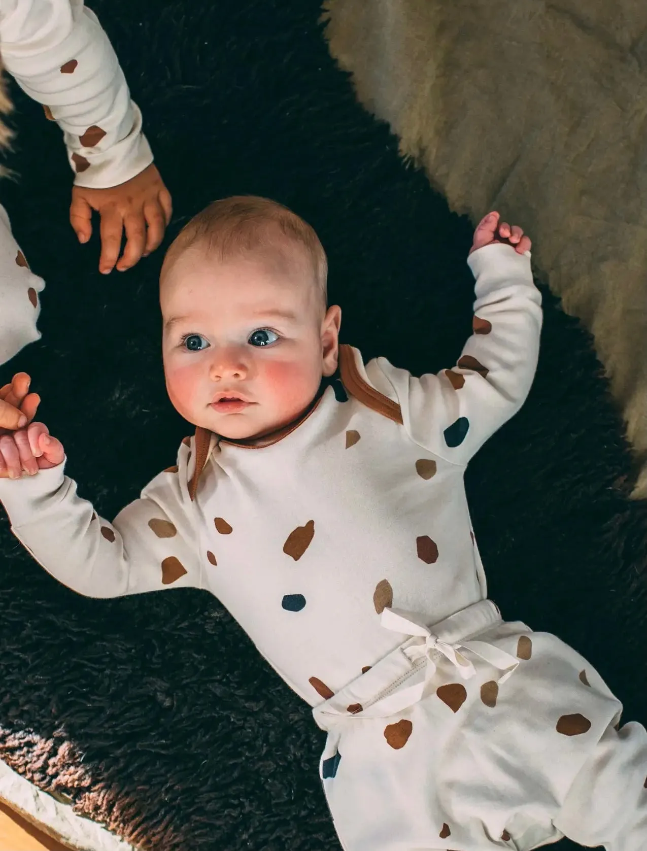 Long-Sleeve Organic Bodysuit - Terrazzo