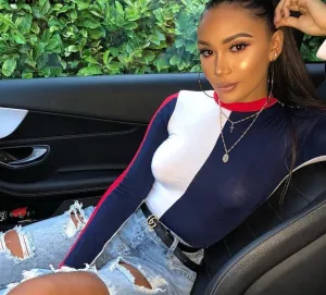 Long Sleeve Patch Bodysuit