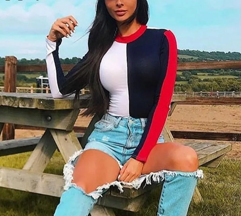 Long Sleeve Patch Bodysuit