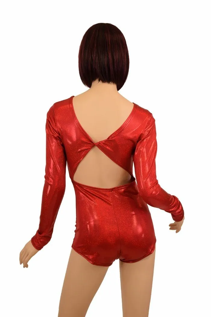 Long Sleeve Twist Back Romper