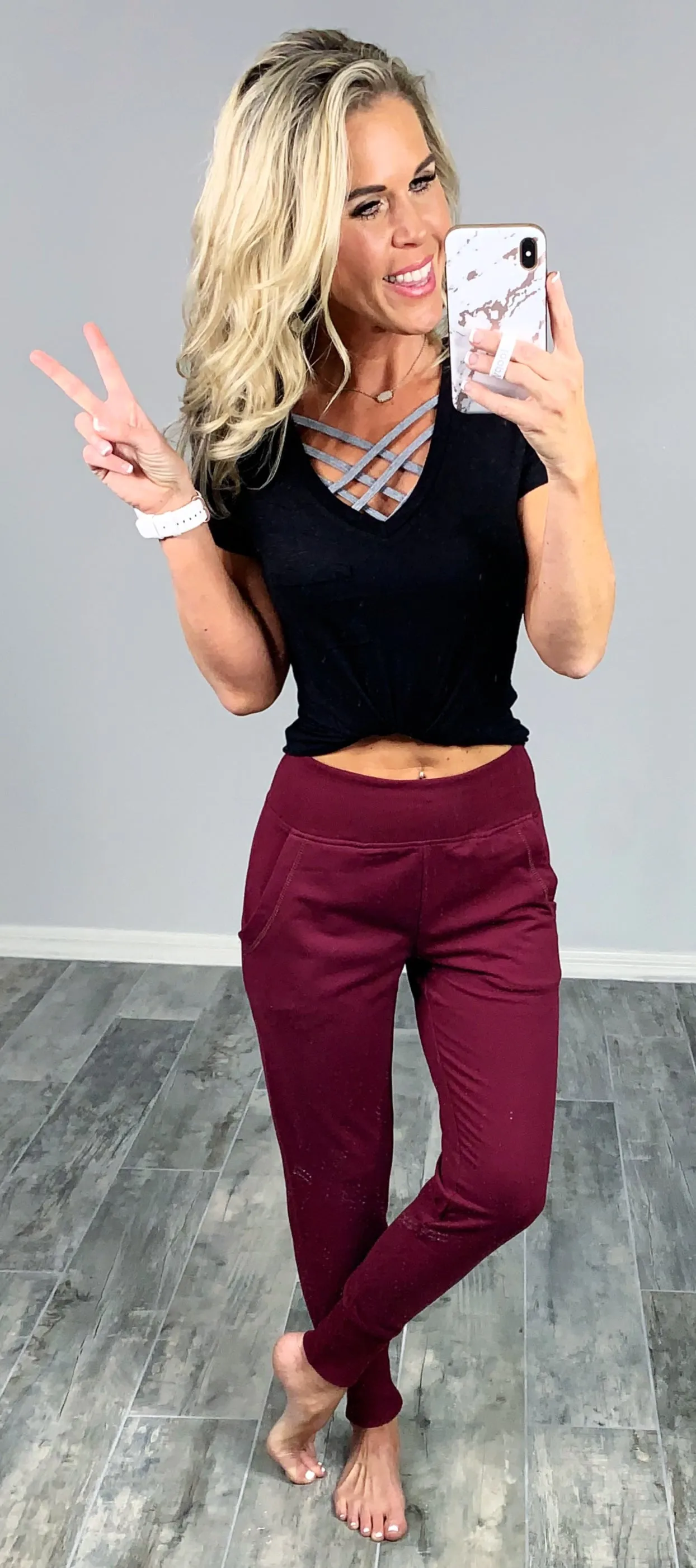 Lounging Around Joggers - Burgundy
