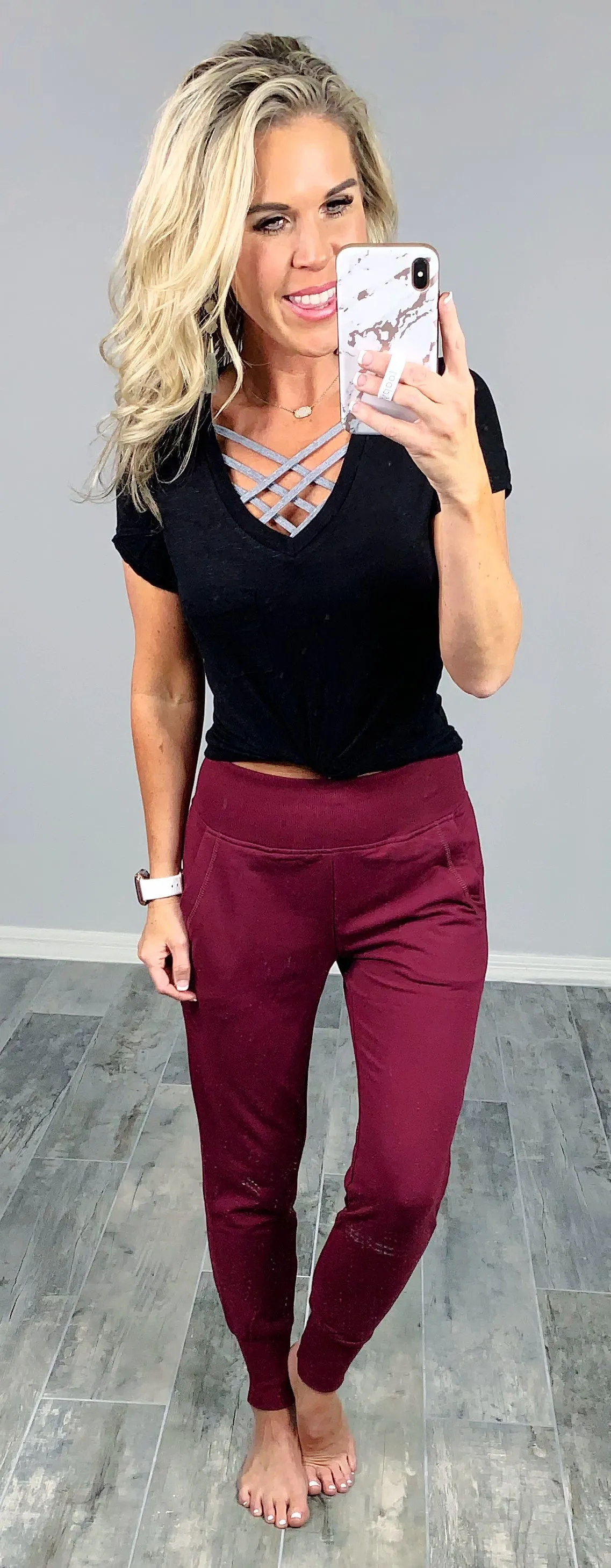 Lounging Around Joggers - Burgundy