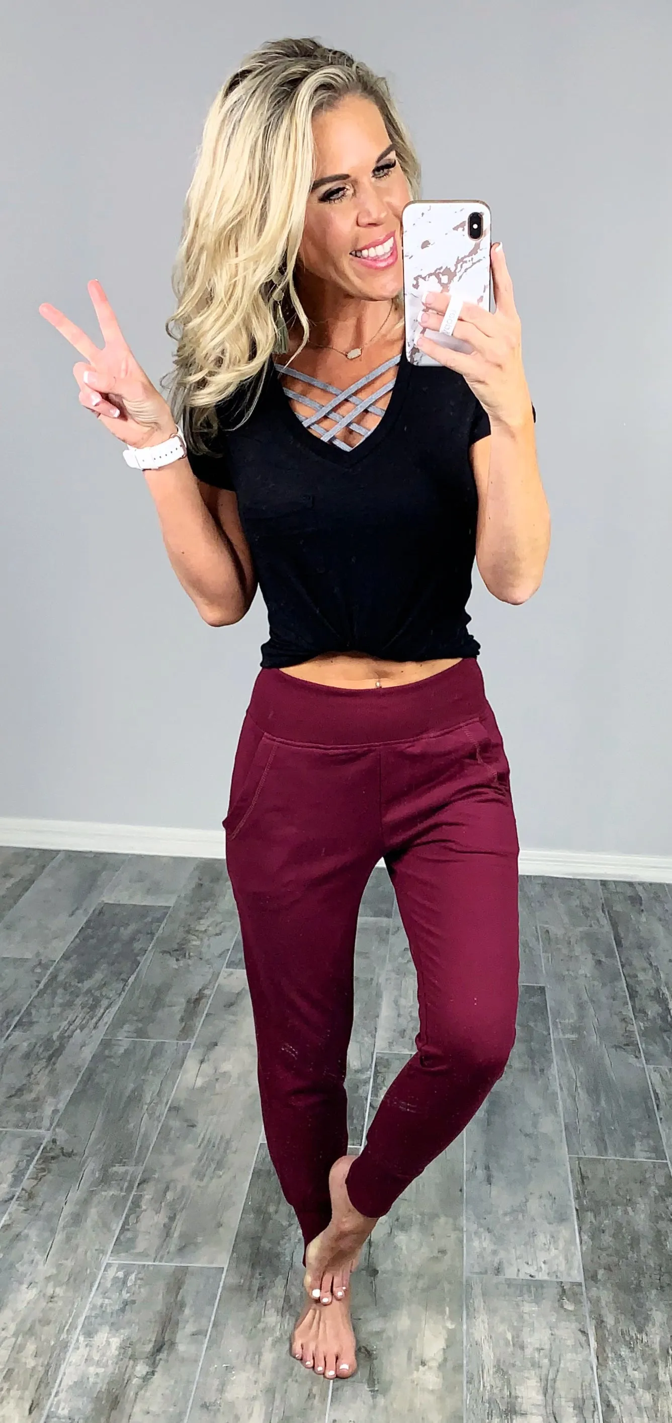 Lounging Around Joggers - Burgundy