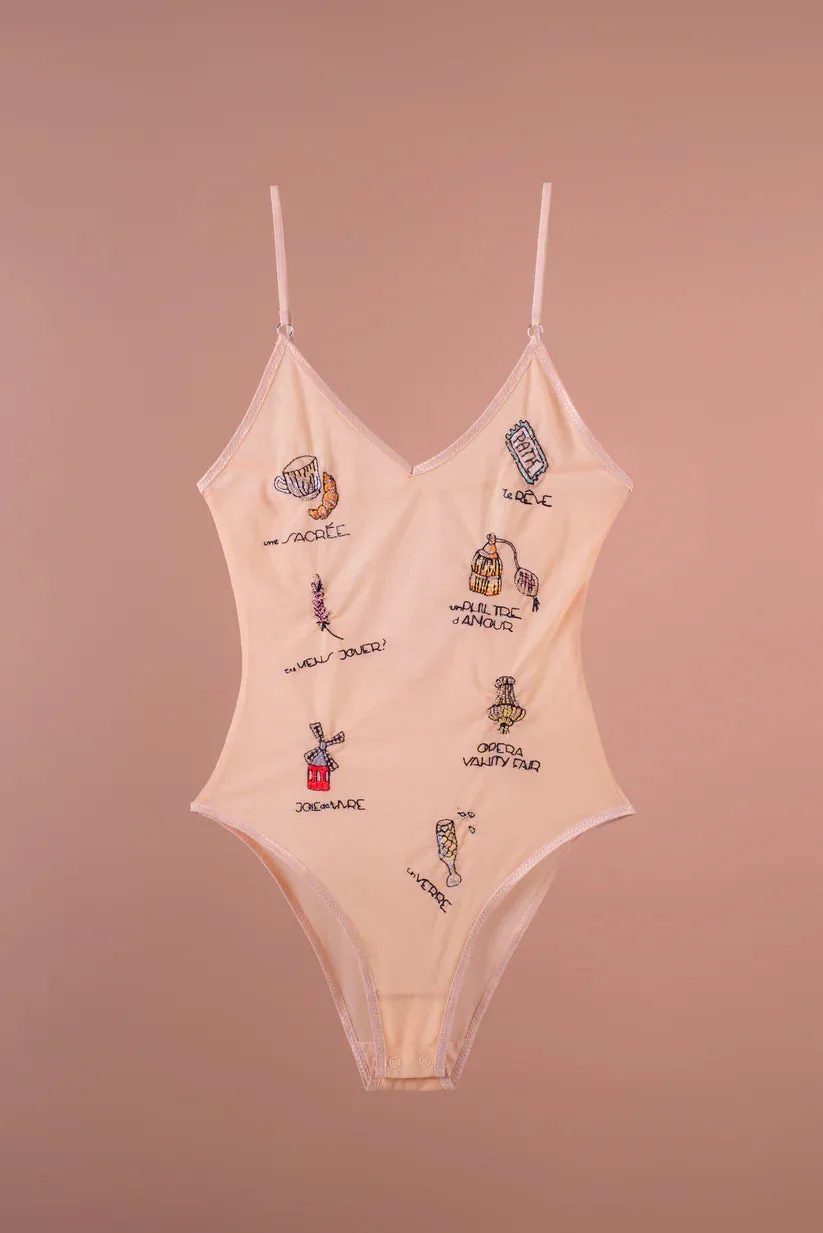 LOVE AND SWANS~ Bodysuit with jewels or France decorations