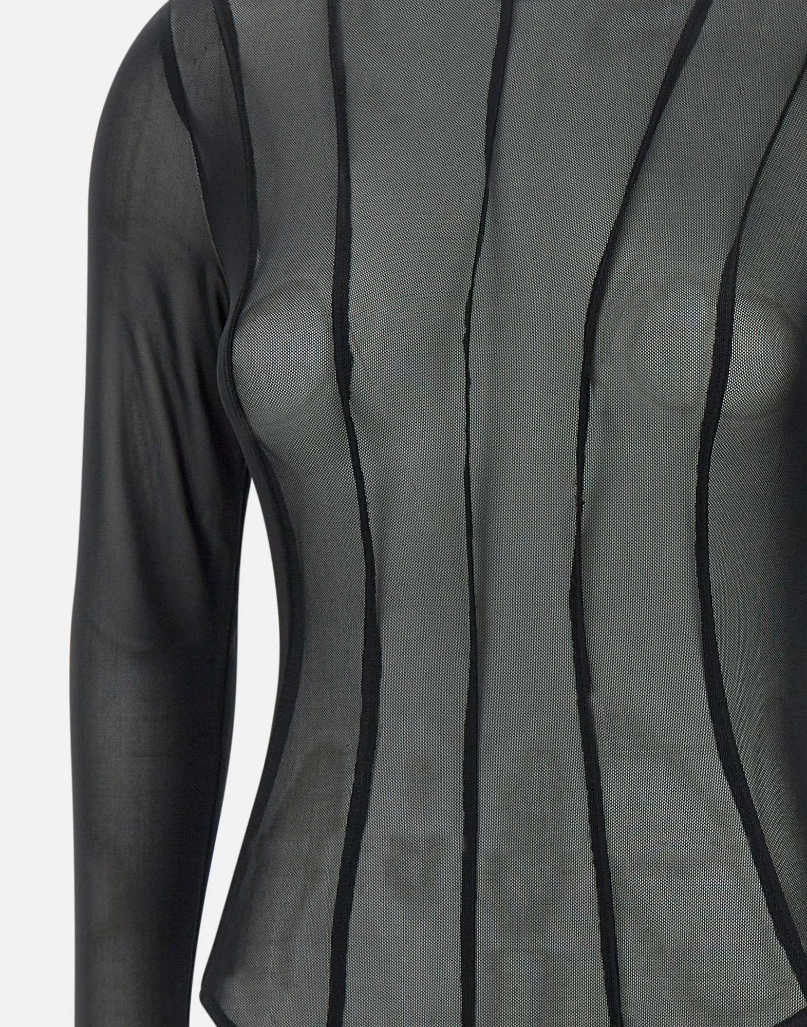 Lycra Black Long Sleeve Bodysuit