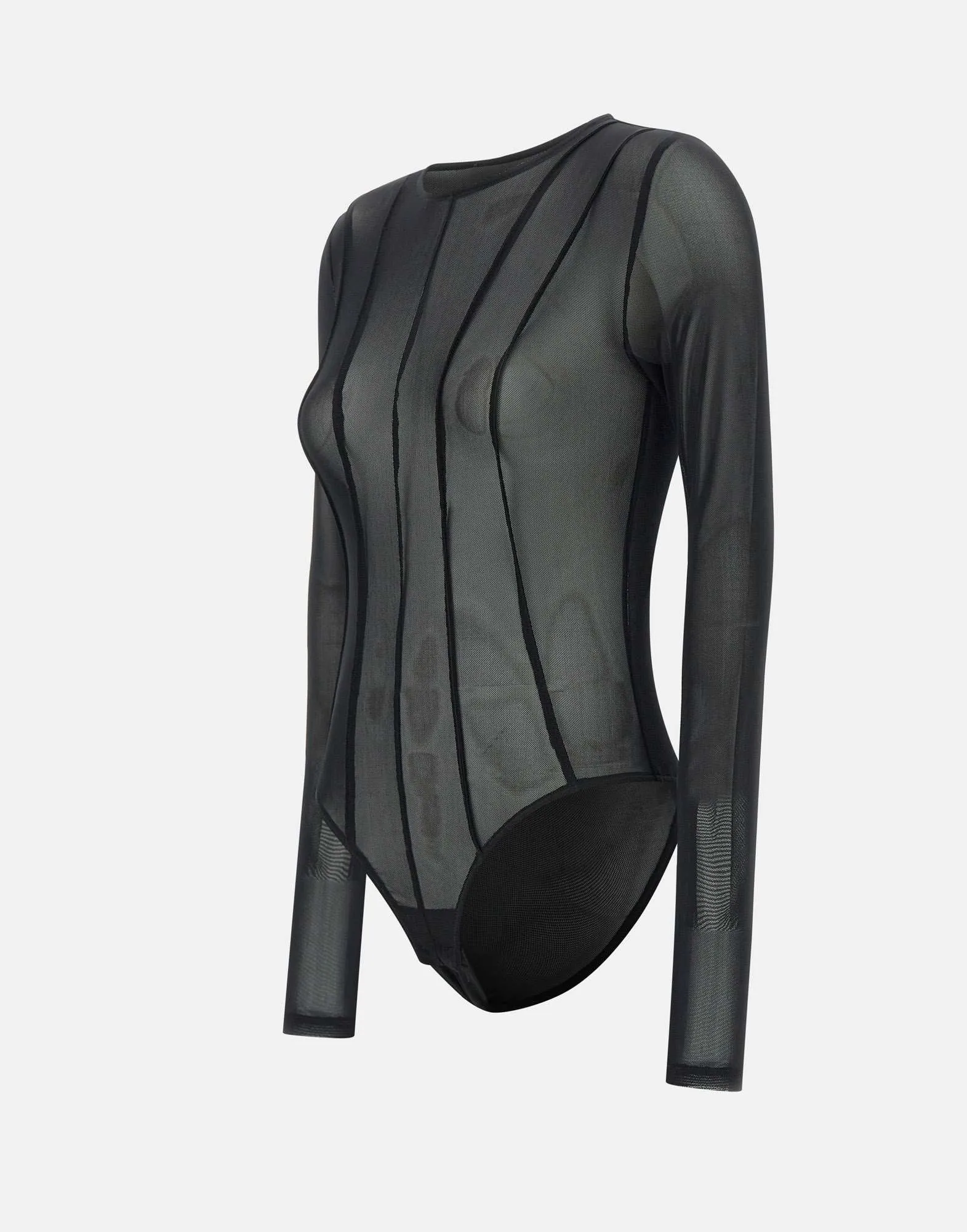 Lycra Black Long Sleeve Bodysuit