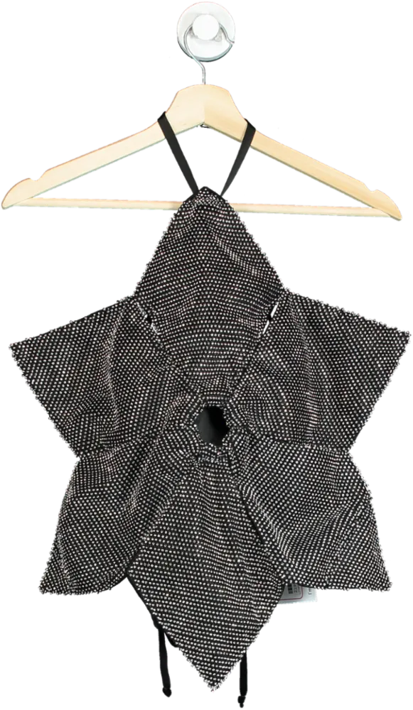 Malva Florea Black Halter Neck Star Bodysuit UK XS