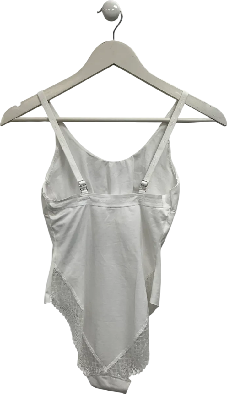 M&S White Lace Trimmed Bodysuit UK 8