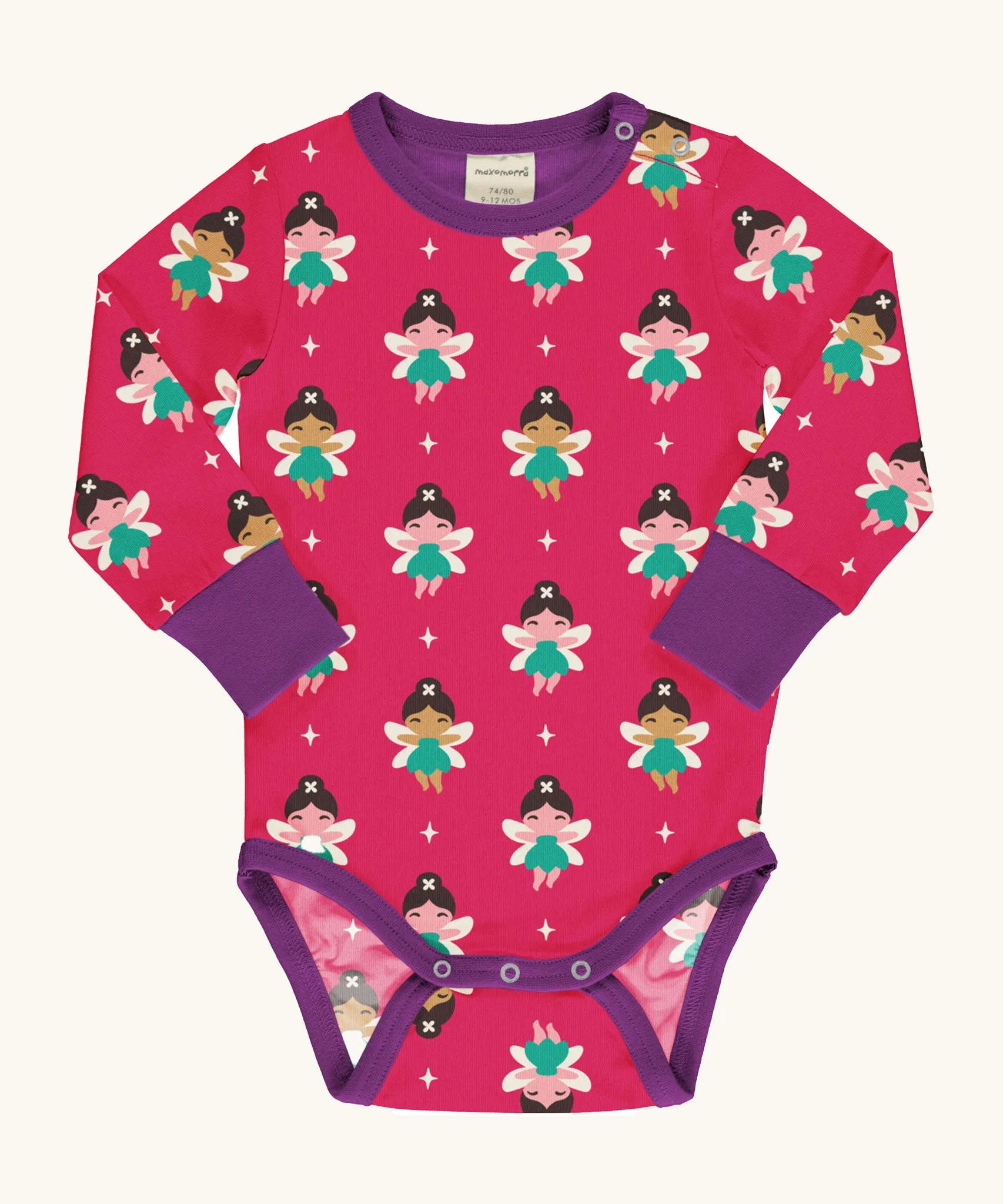 Maxomorra Fairy Long Sleeve Baby Bodysuit