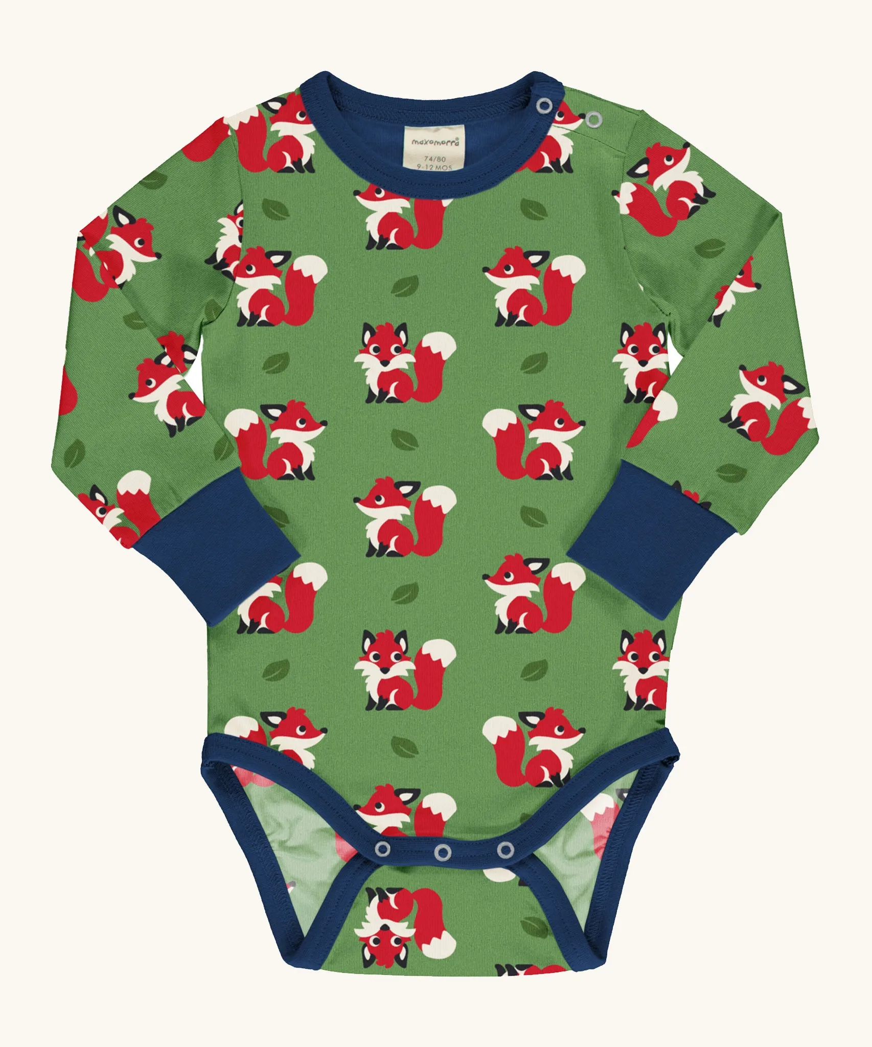 Maxomorra Fox Long Sleeve Bodysuit