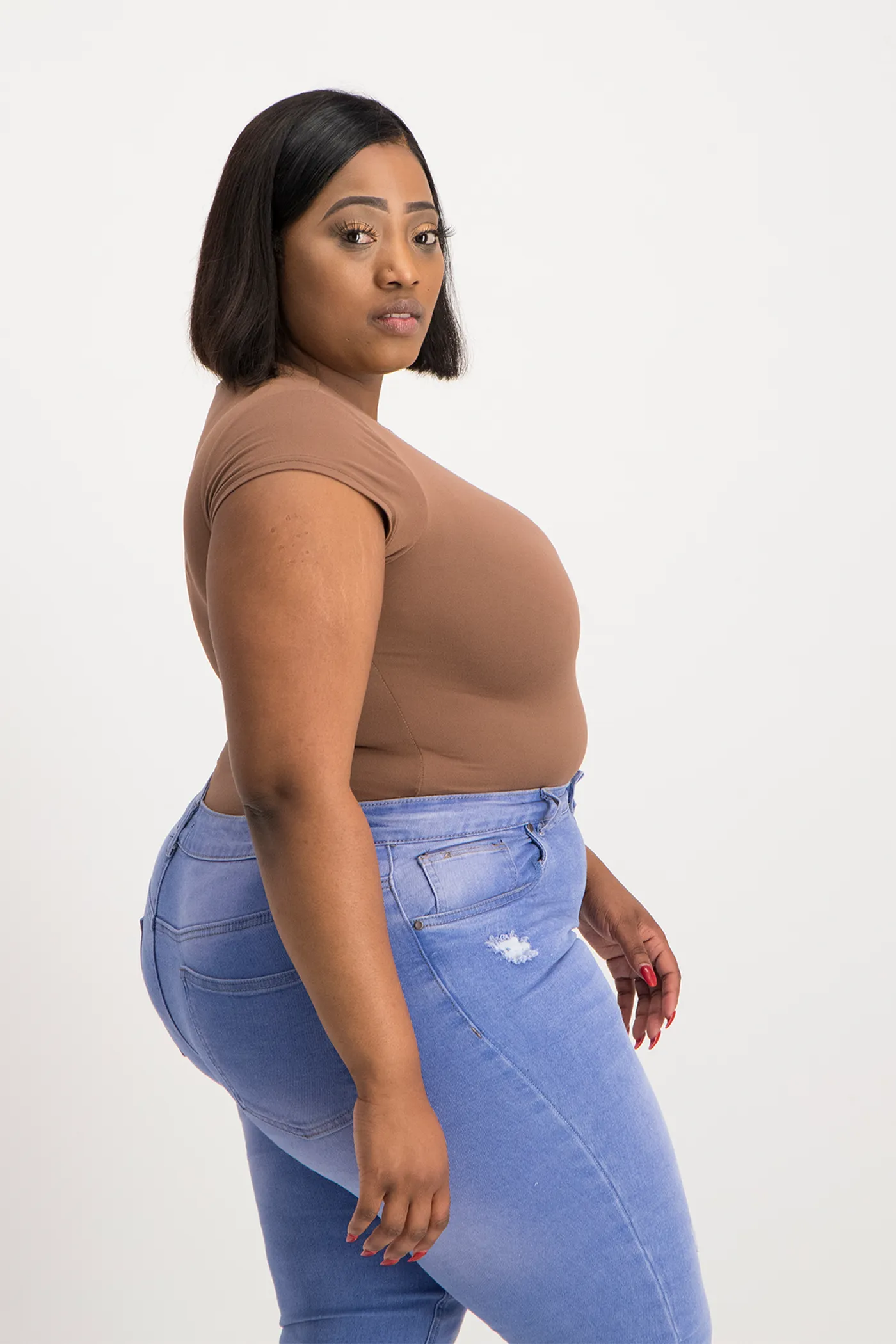 Mbali High-Neck Bodysuit - Mocha