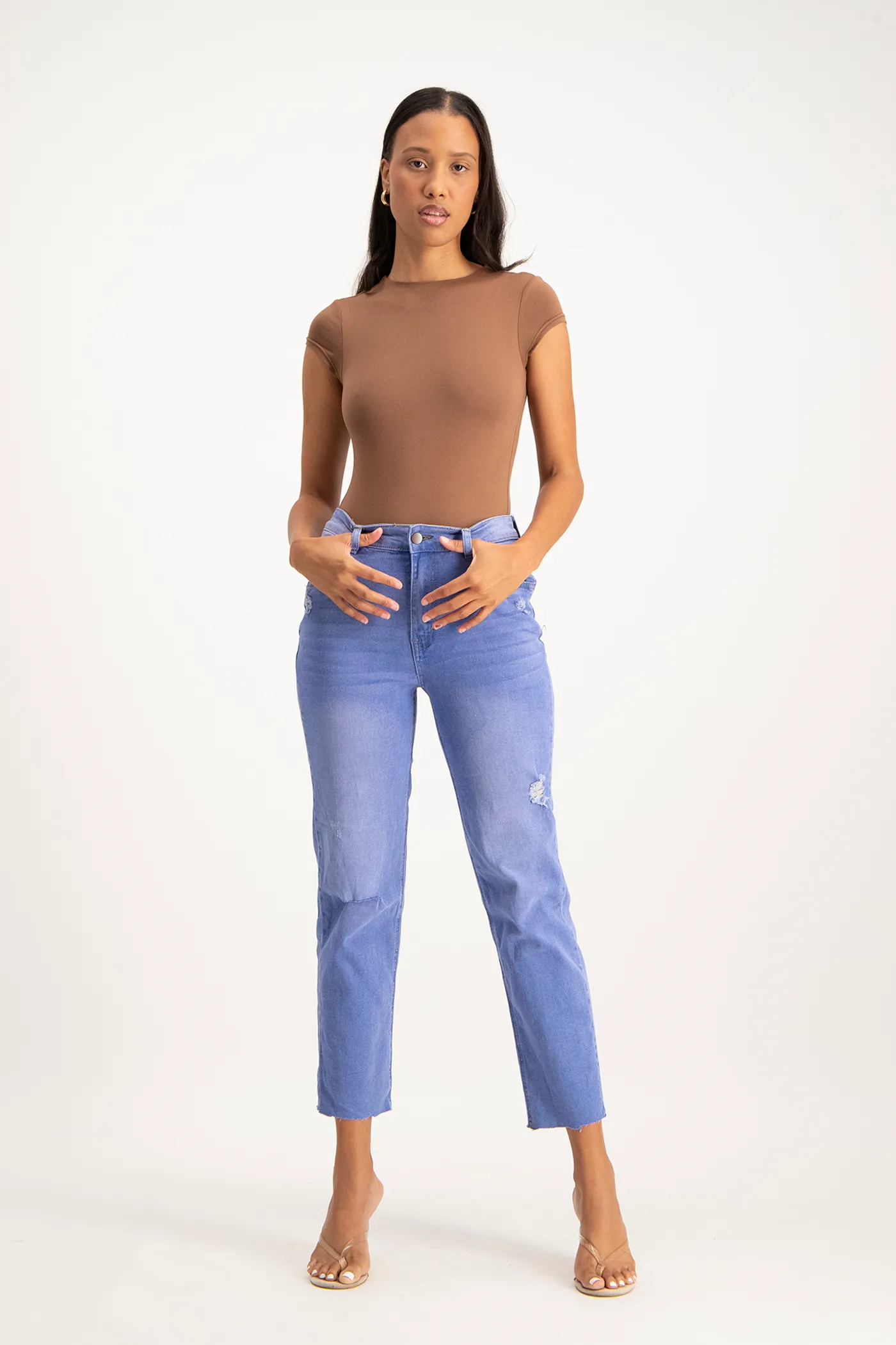 Mbali High-Neck Bodysuit - Mocha