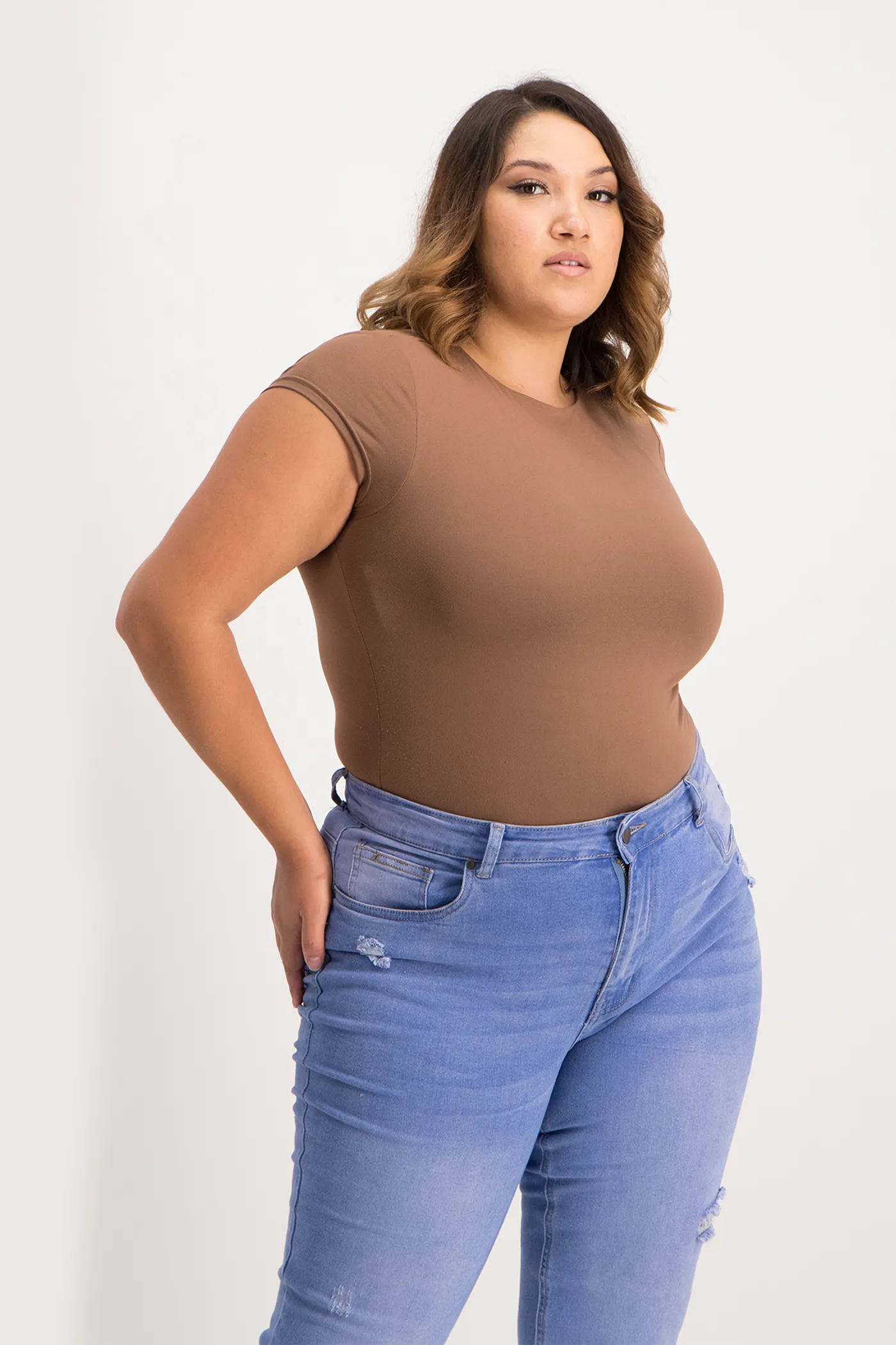 Mbali High-Neck Bodysuit - Mocha