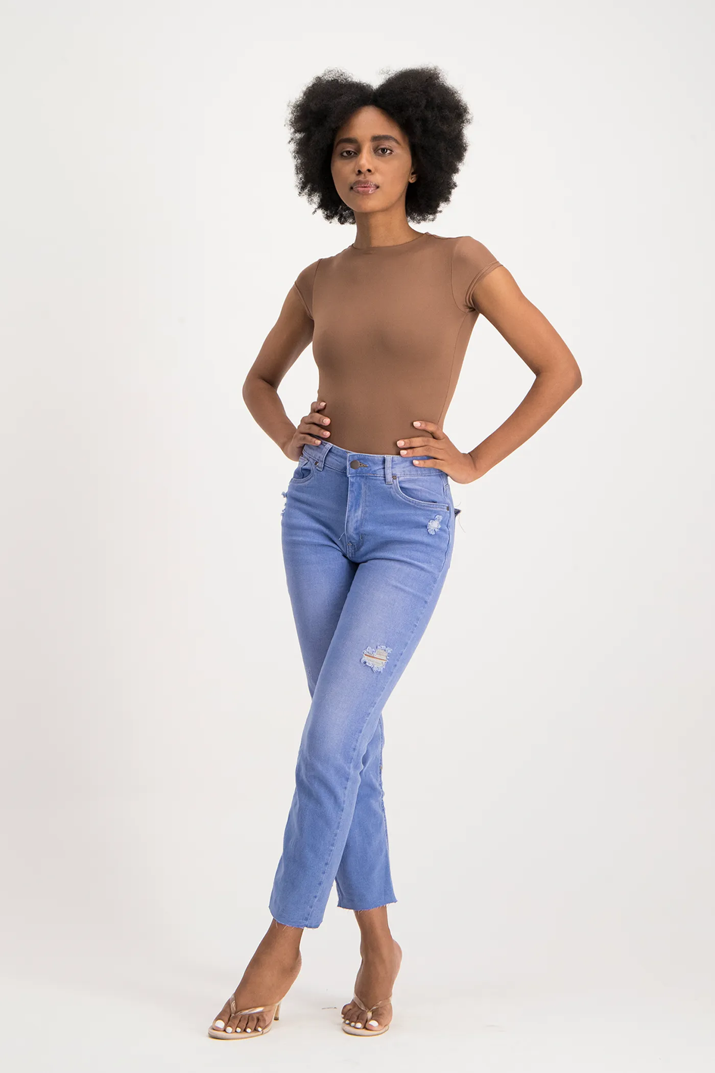 Mbali High-Neck Bodysuit - Mocha
