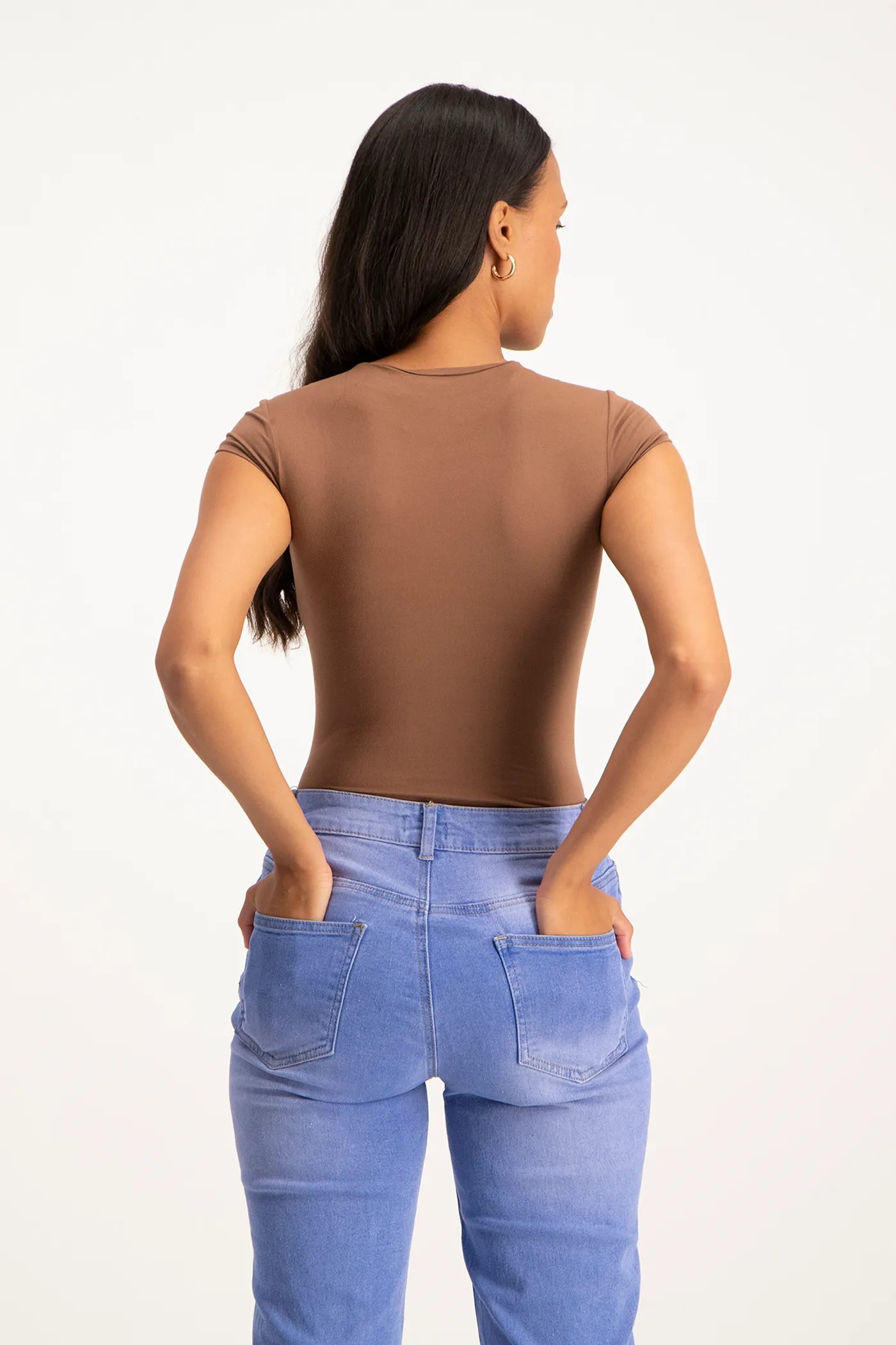 Mbali High-Neck Bodysuit - Mocha