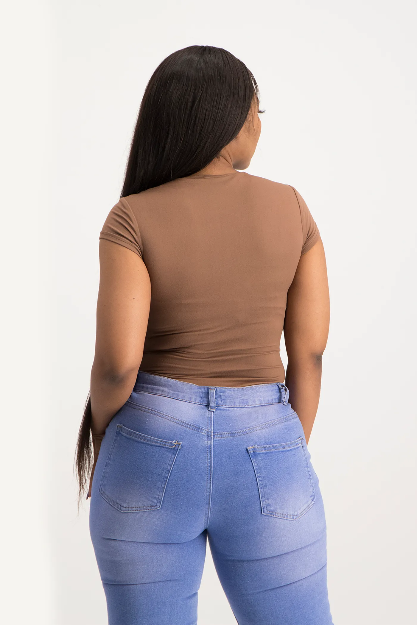 Mbali High-Neck Bodysuit - Mocha