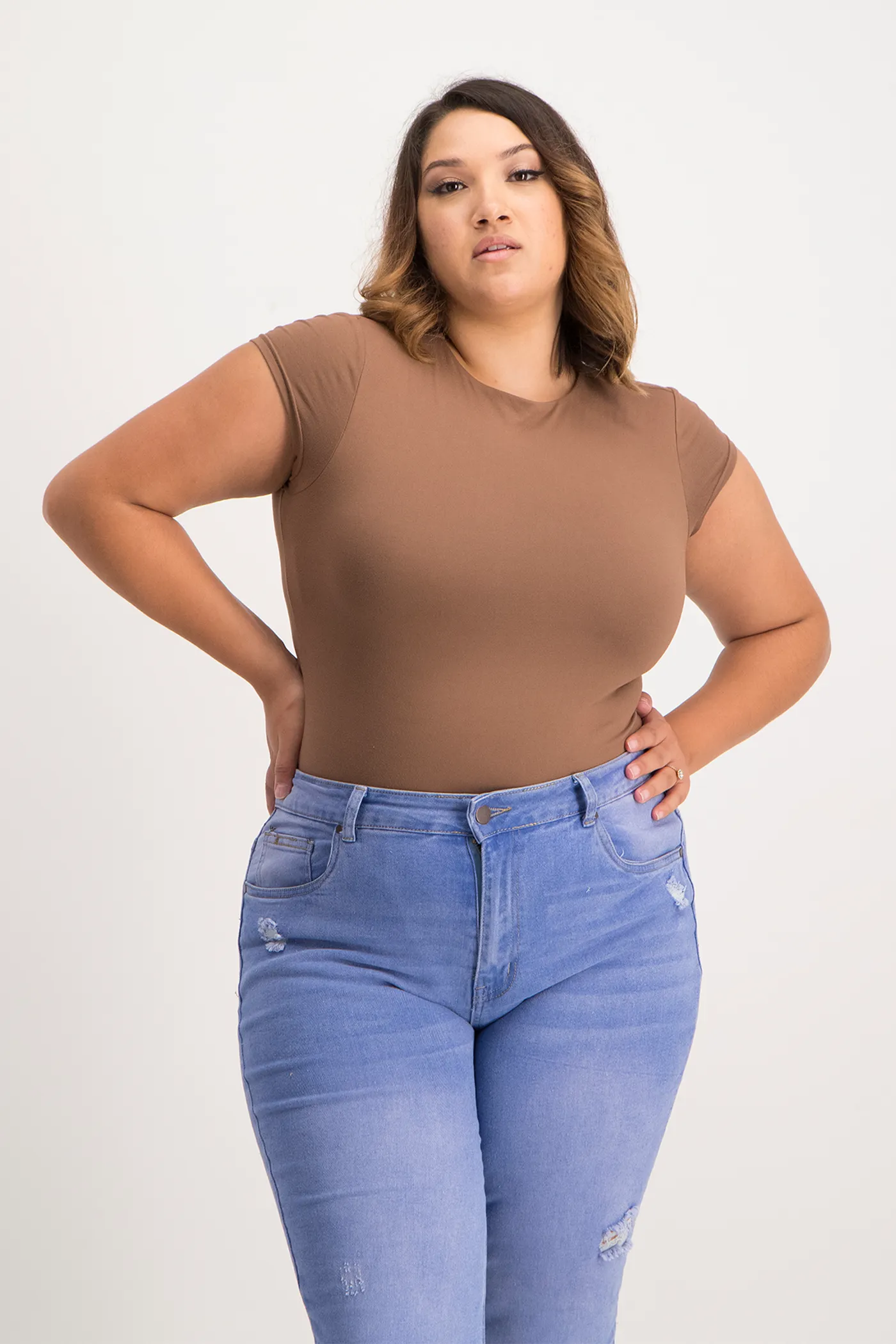 Mbali High-Neck Bodysuit - Mocha