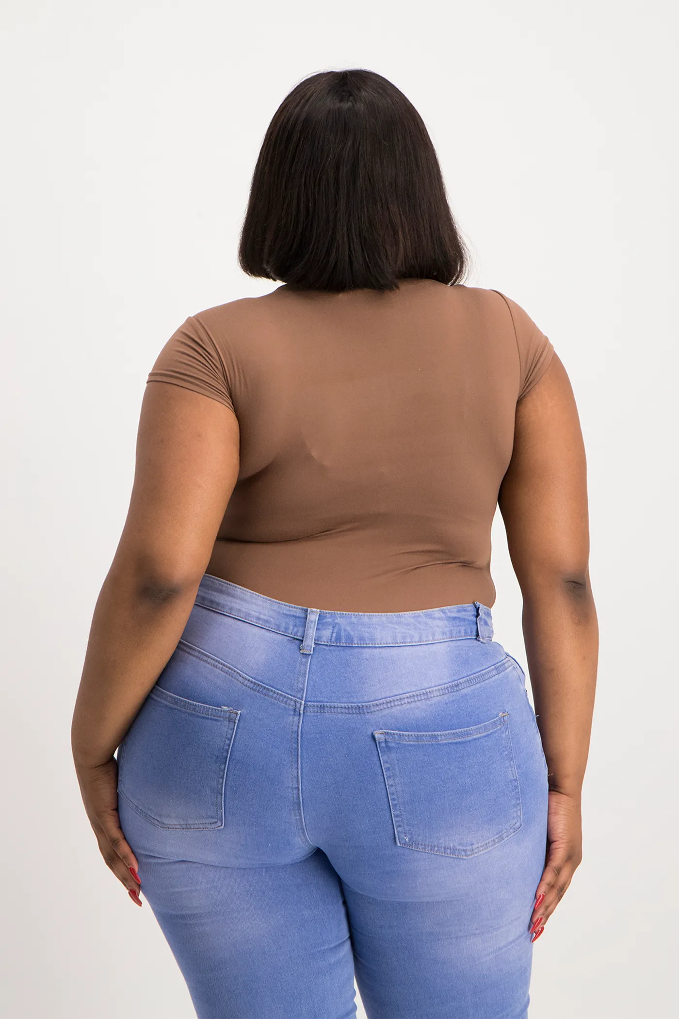 Mbali High-Neck Bodysuit - Mocha