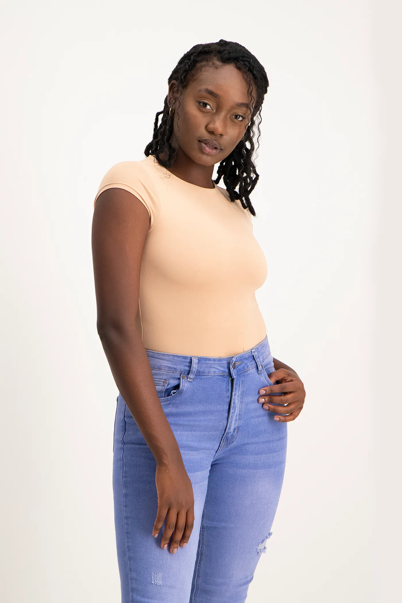 Mbali High-Neck Bodysuit - Nude